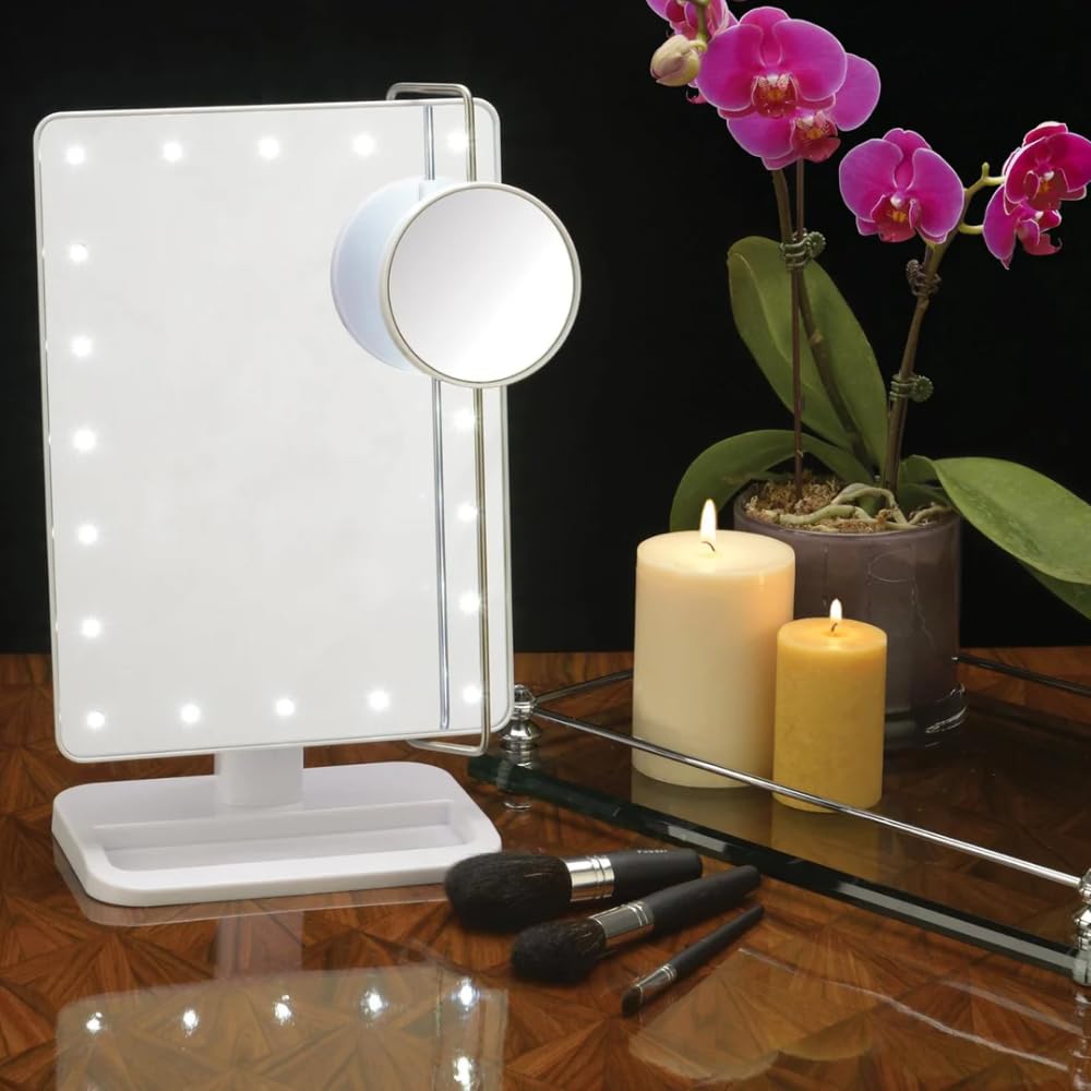 Jerdon 8x11 Lighted Vanity Mirror with 10X Magnification