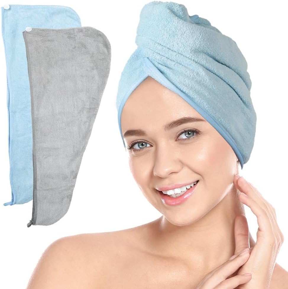 ForPro Premium Microfiber Hair Towel Wrap 2-Pack 1
