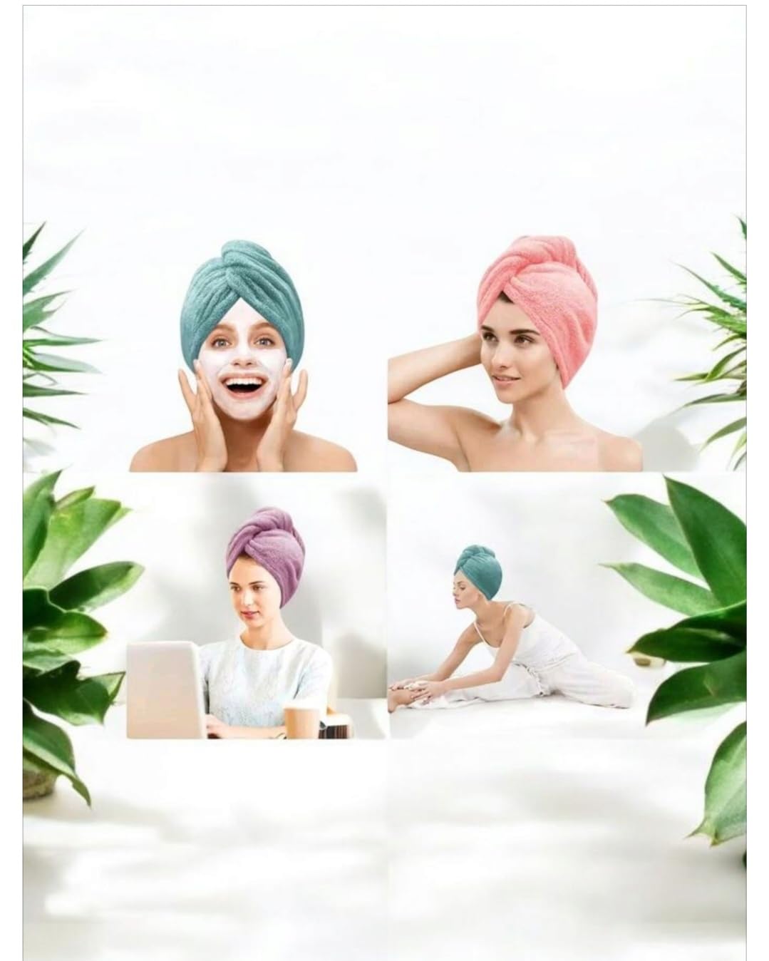 3-Pack Microfiber Hair Towel Wrap Quick Dry Turban