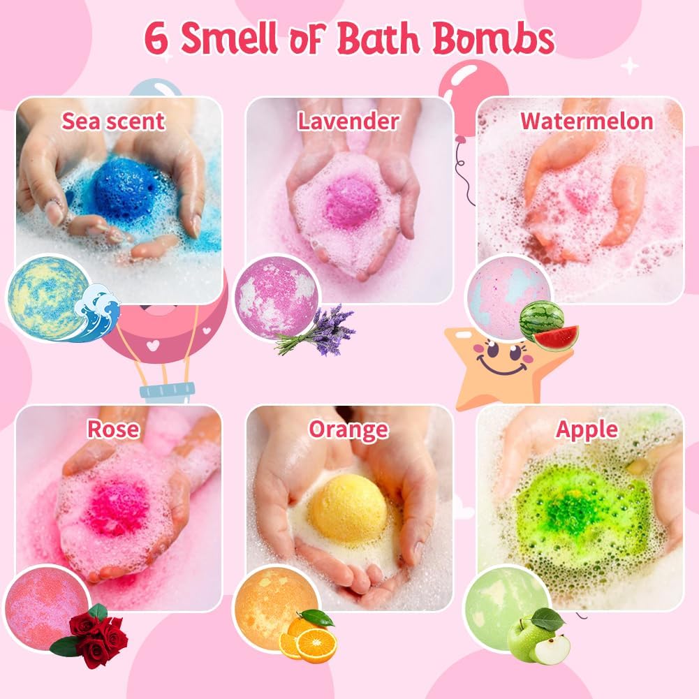 6 Surprise Bath Bombs for Kids with Jewelry