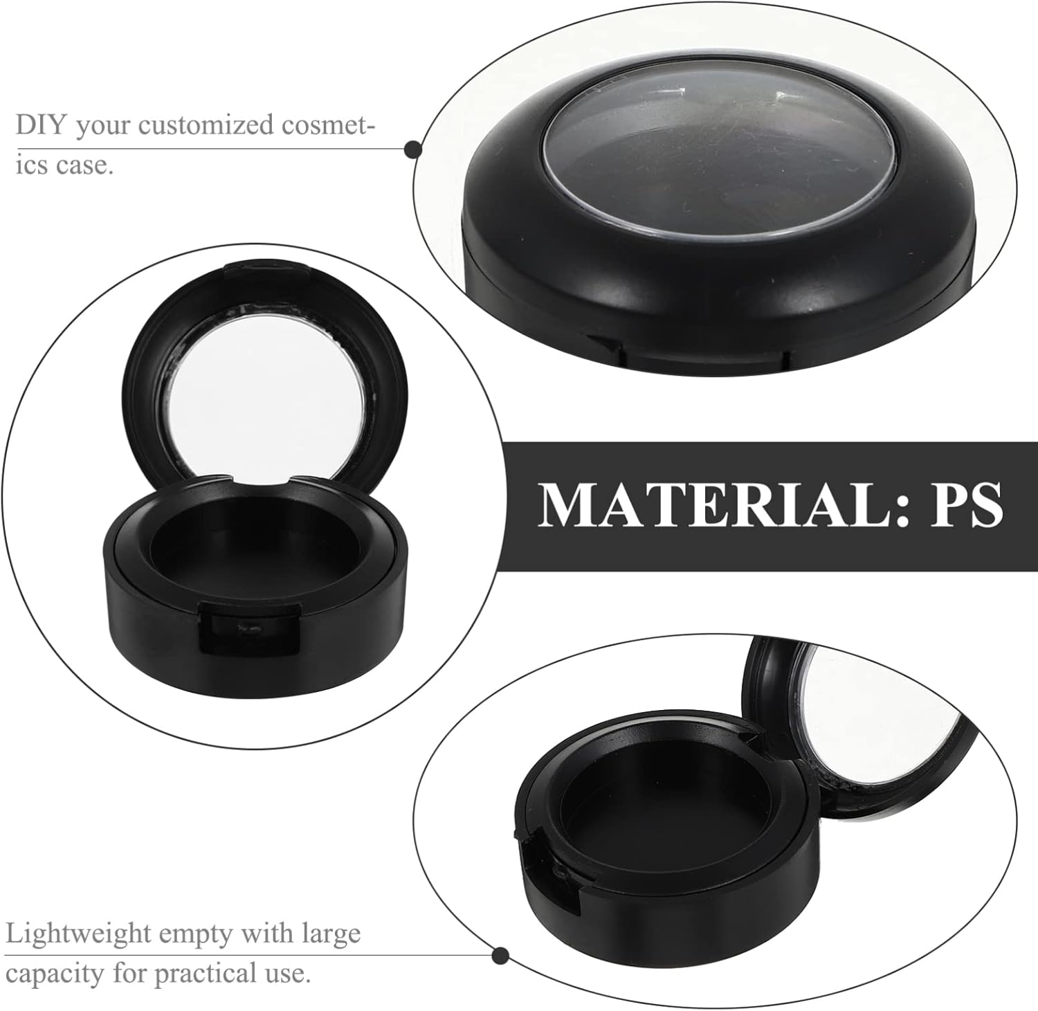 SAFIGLE 8Pcs Durable Plastic Eyeshadow Compact Case