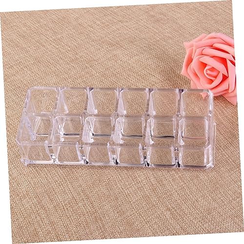 12-Slot Clear Acrylic Lipstick Display Rack