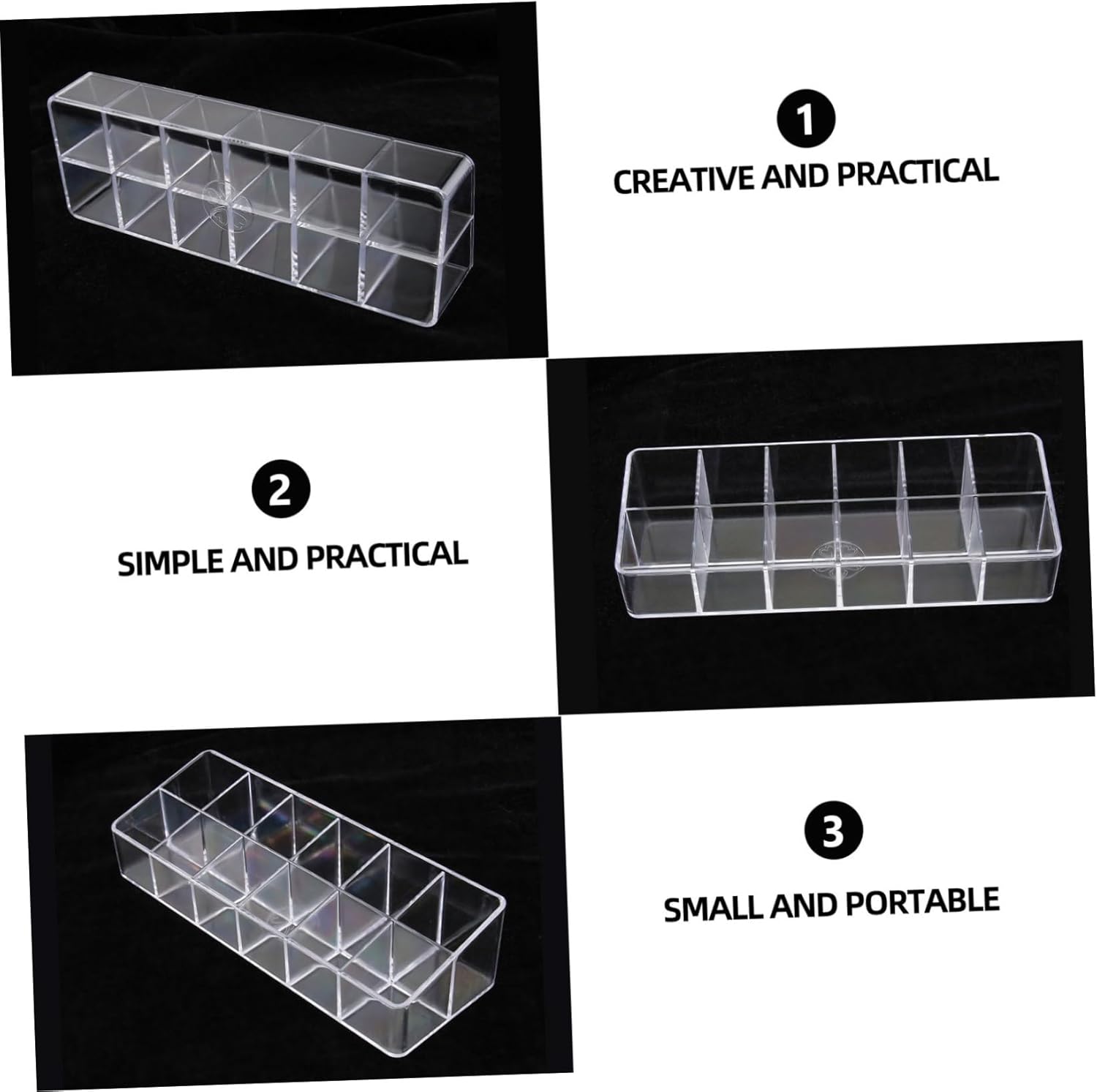 FRCOLOR Transparent Multigrid Lipstick Holder Organizer