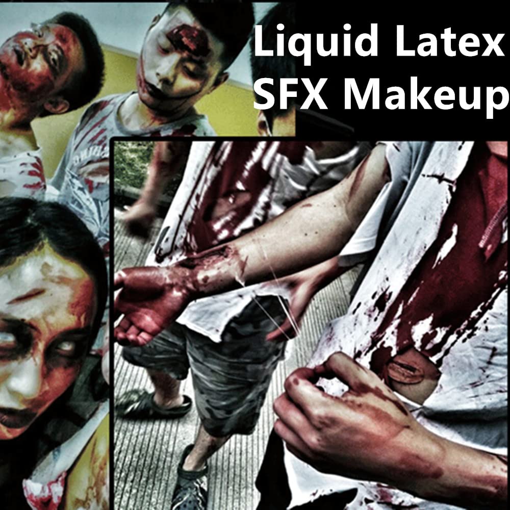 Go Ho Liquid Latex SFX Makeup 2 oz - Zombie Halloween Costume Body Paint