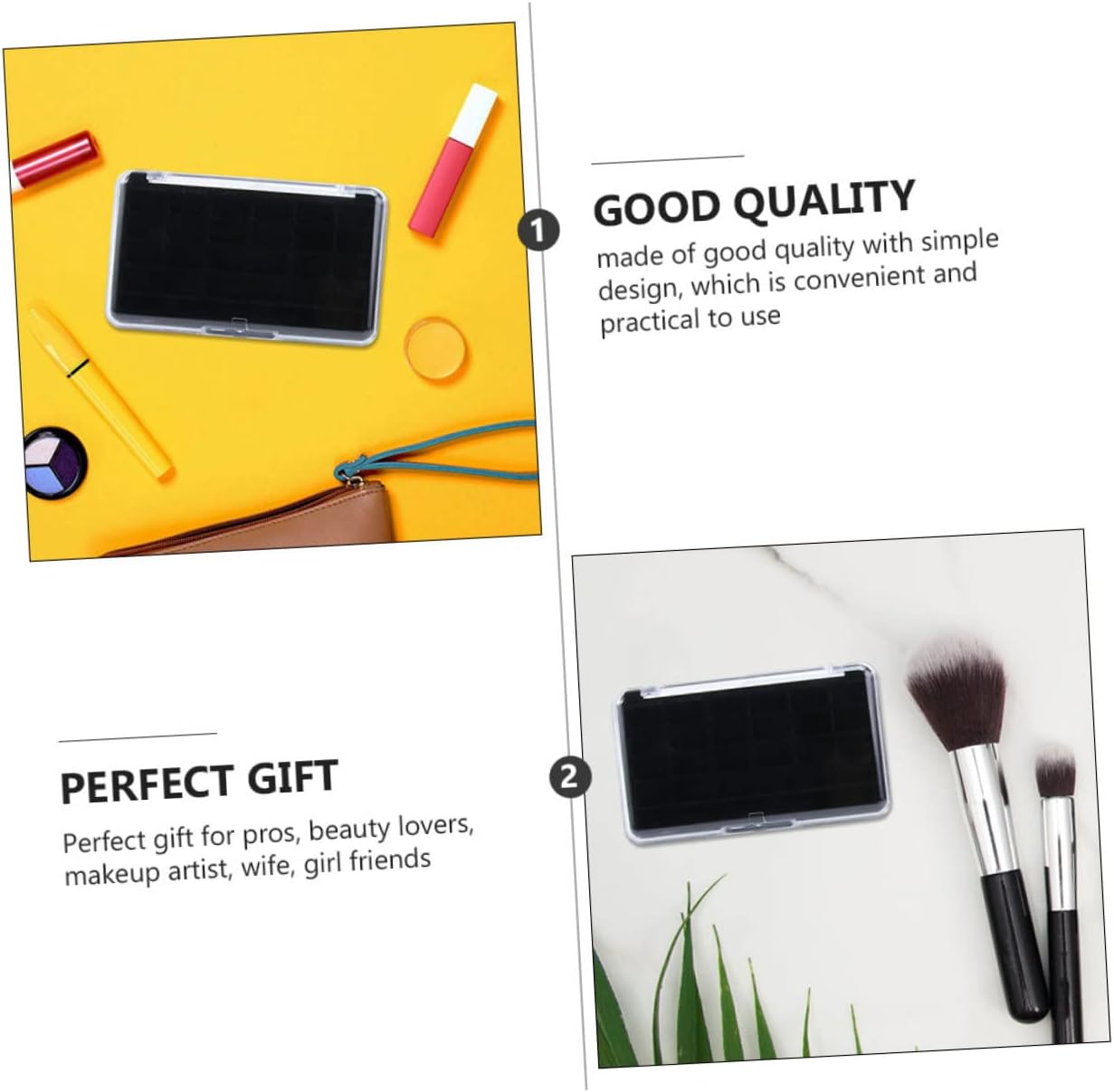 WRITWAA 2Pcs Cosmetic Case for Eyeshadow Lipstick Storage