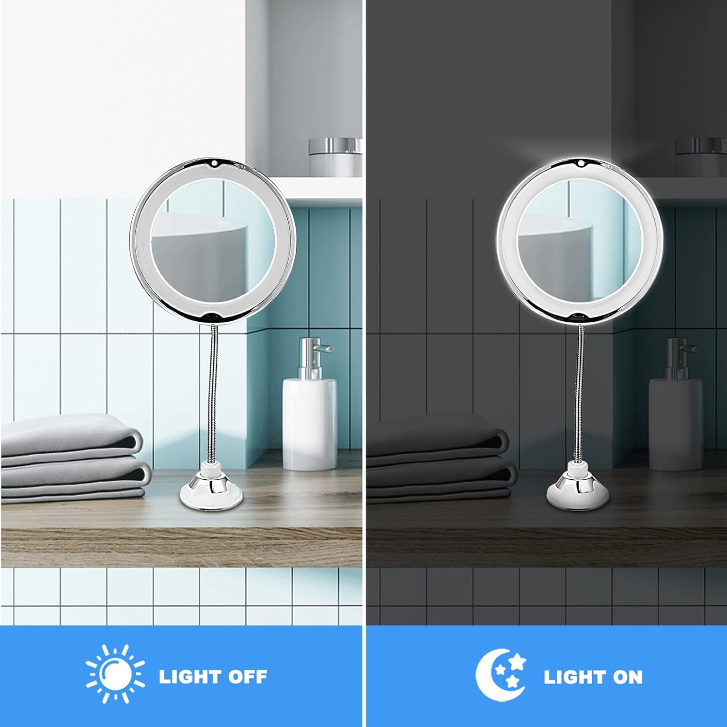 DOITOOL 10x Magnifying LED Vanity Mirror