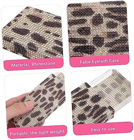 Glitter Eyelash Holder Leopard Design Cosmetic Case