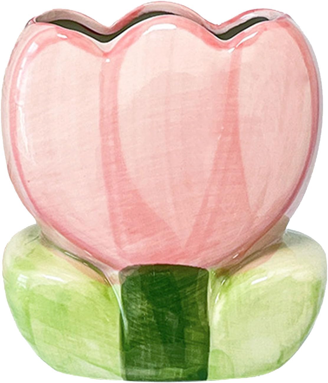 Ceramic Tulip Makeup Brush Holder Pink
