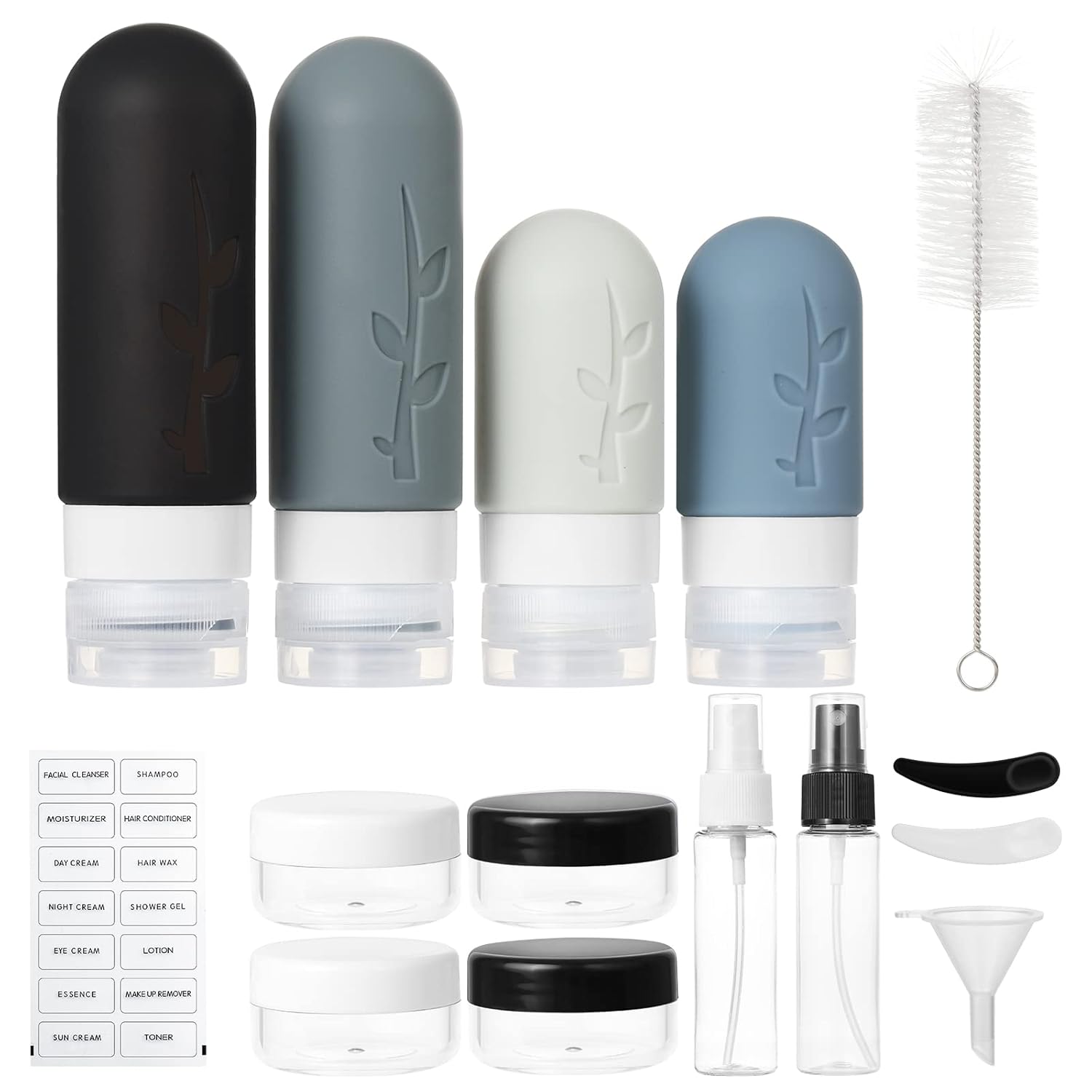 18-Pack TSA Approved Leak Proof Travel Bottles Set