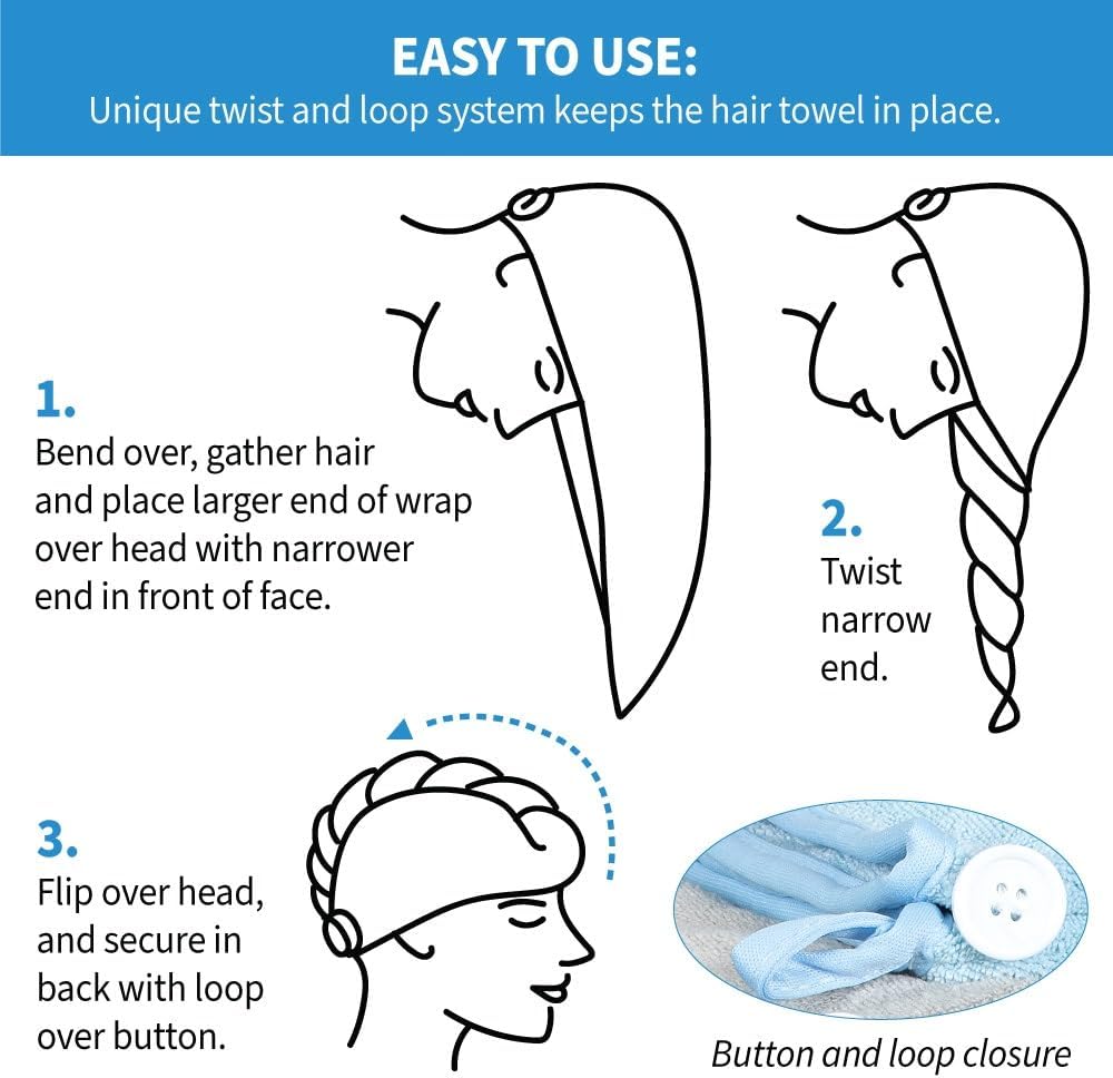 ForPro Premium Microfiber Hair Towel Wrap 2-Pack 1