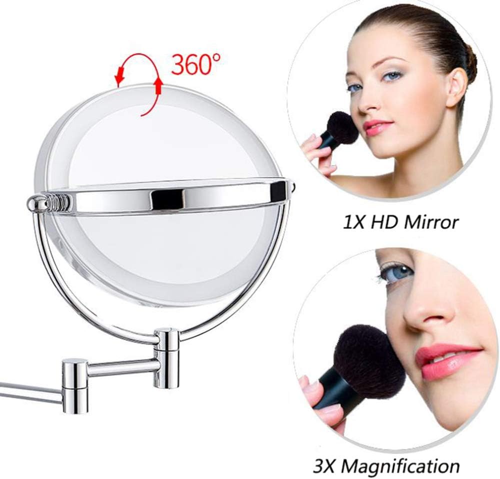 LCARY Wall Mirror with Lights and 3X Magnification