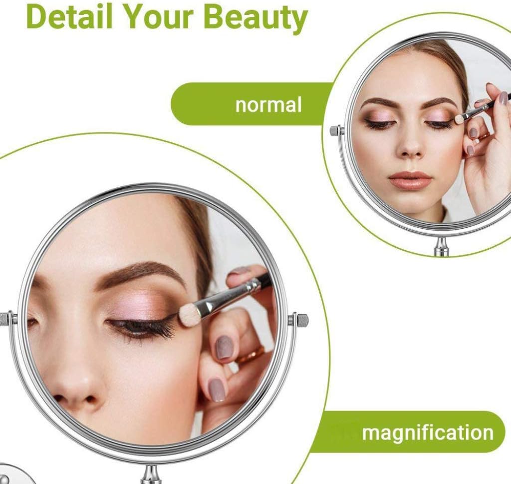 DEIHGE LED Cosmetic Mirror with 3x Magnification and Swivel Mount