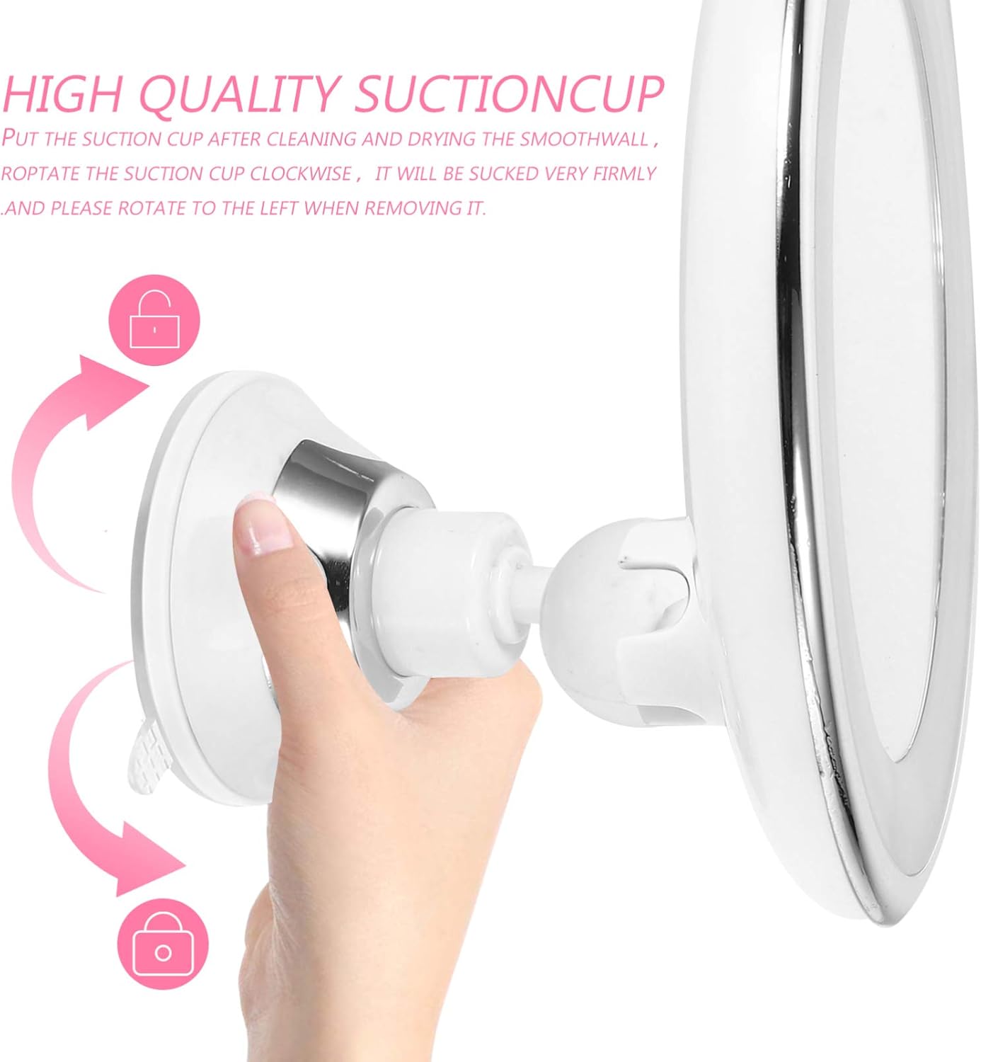 Angoily 10x Magnification LED Makeup Mirror for Women