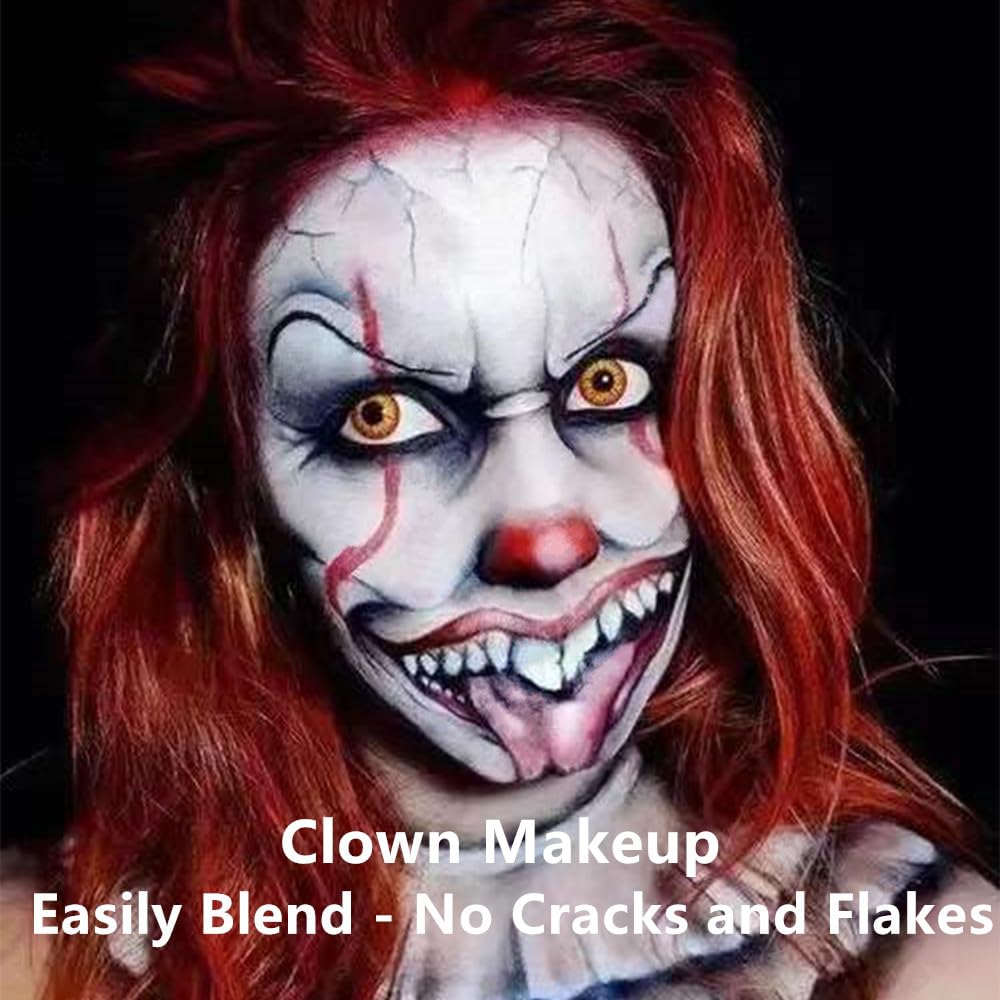 Go Ho 3-in-1 Clown Face Paint Set for Halloween