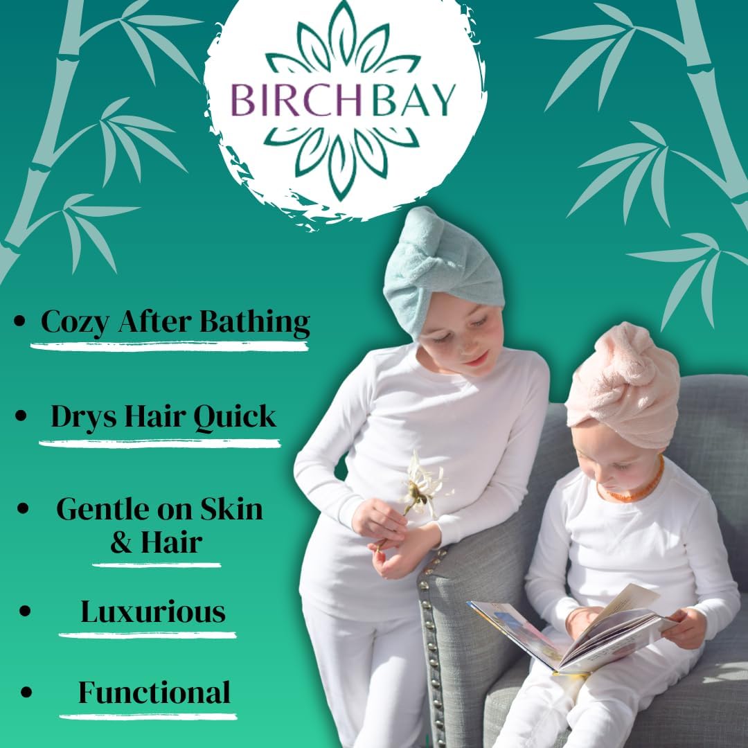 Birch Bay Hair Towel Wrap for Kids Set of 2
