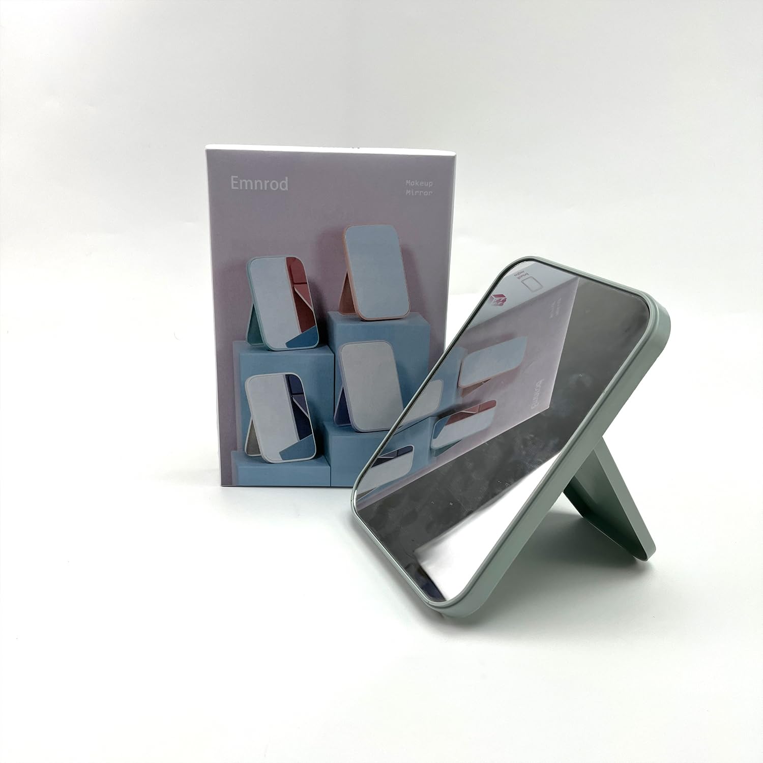 Emnrod Portable Folding Makeup Mirror with Stand Green