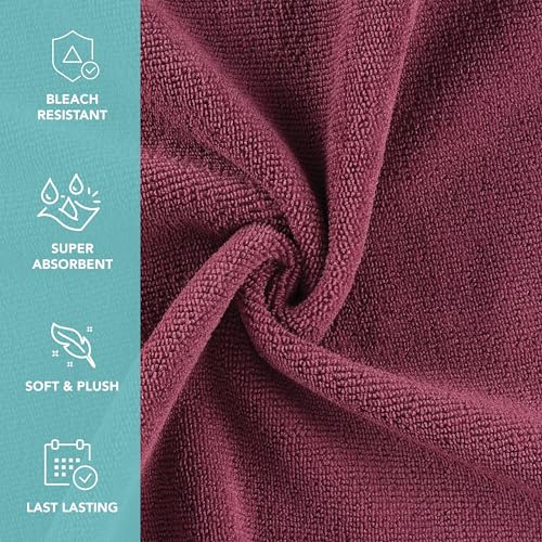 Arkwright Bleach Proof Salon Towels - 24 Pack 16x27 in Burgundy