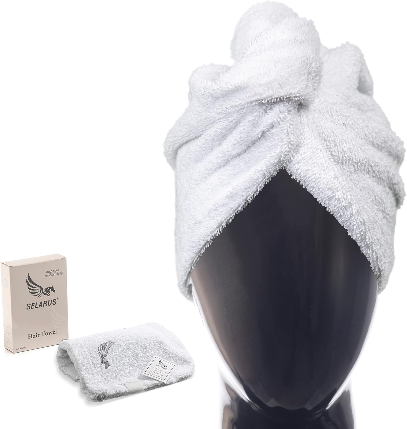 Selarus 100 Turkish Cotton Hair Towel Wrap for Women