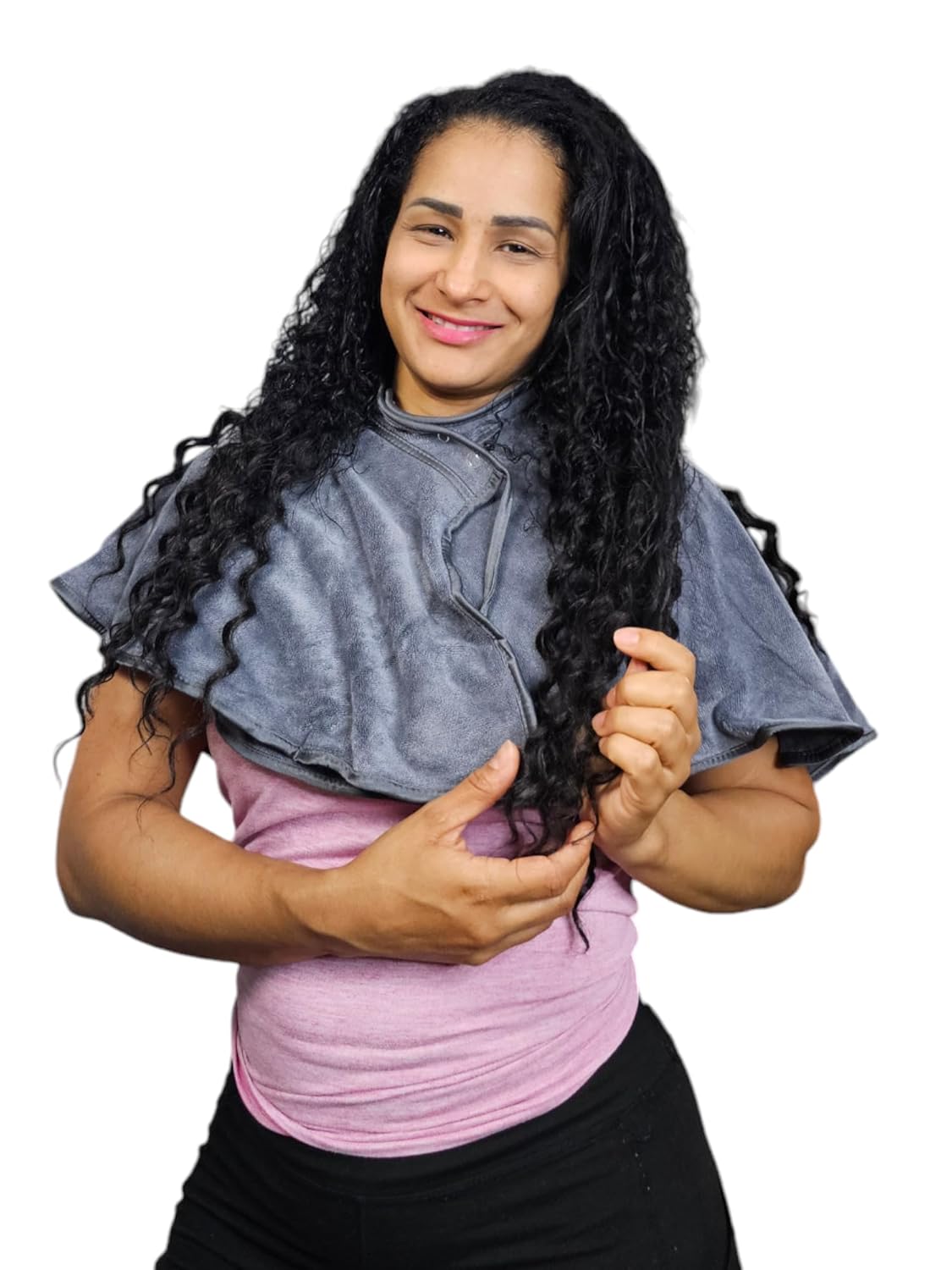 JADASH Grey Microfiber Shoulder Cape Towel