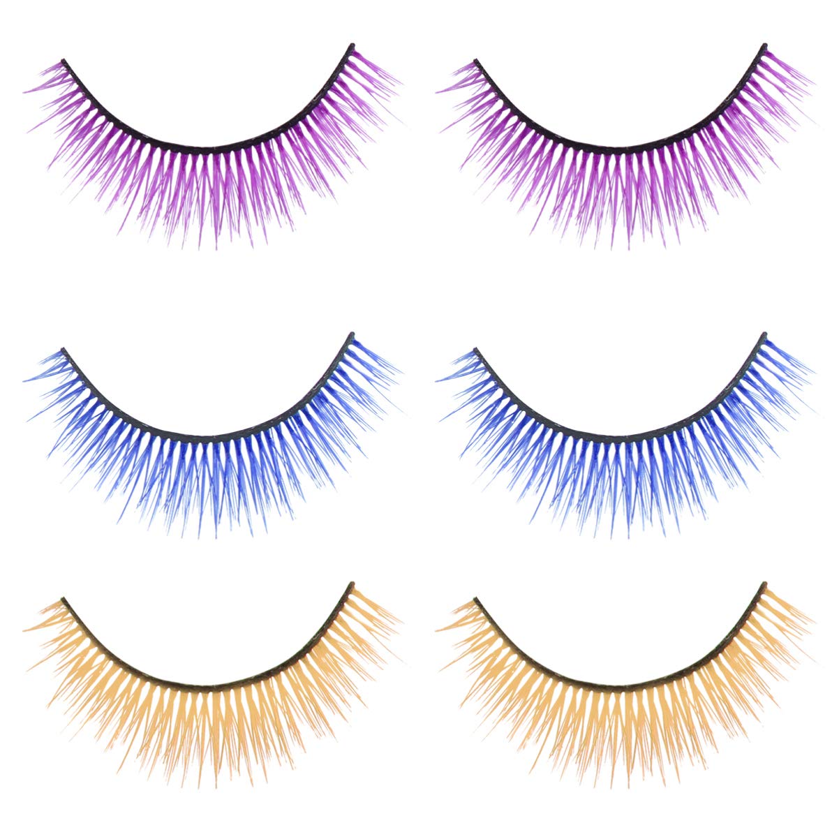 Beaupretty 3 Pairs 3D Colored False Eyelashes