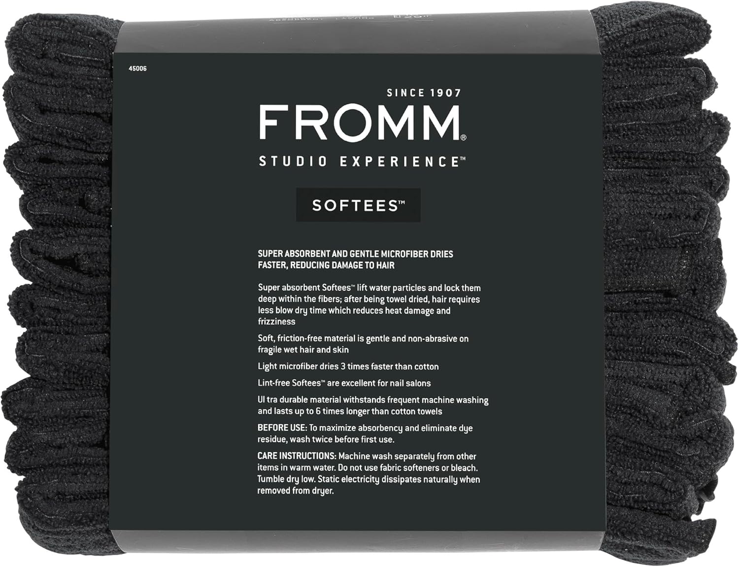 Fromm Softees Microfiber Hair Towels 16x29 10 Count