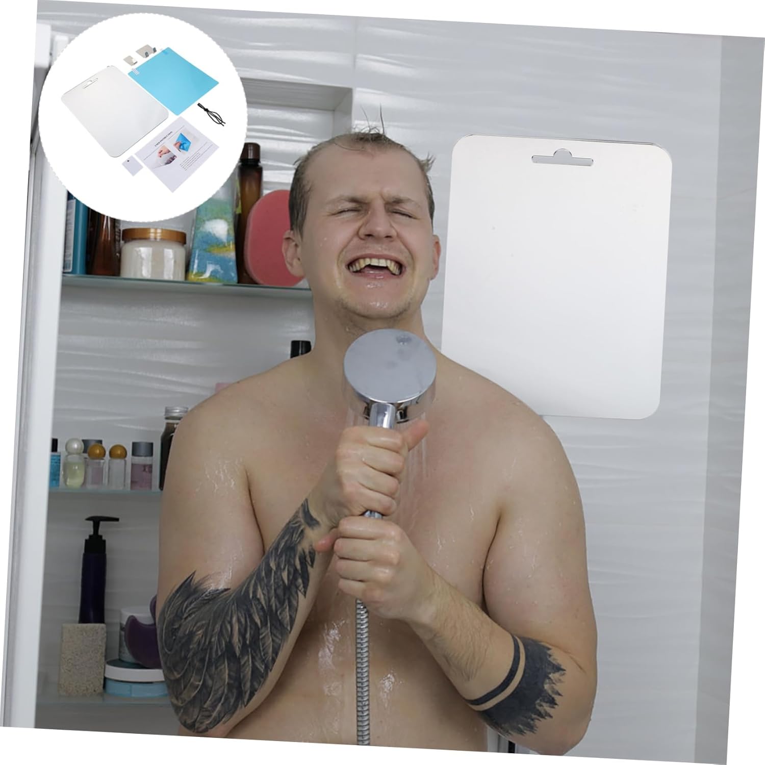 DOITOOL Anti-Fog Bathroom Makeup Shaving Mirror Stand Travel-Friendly