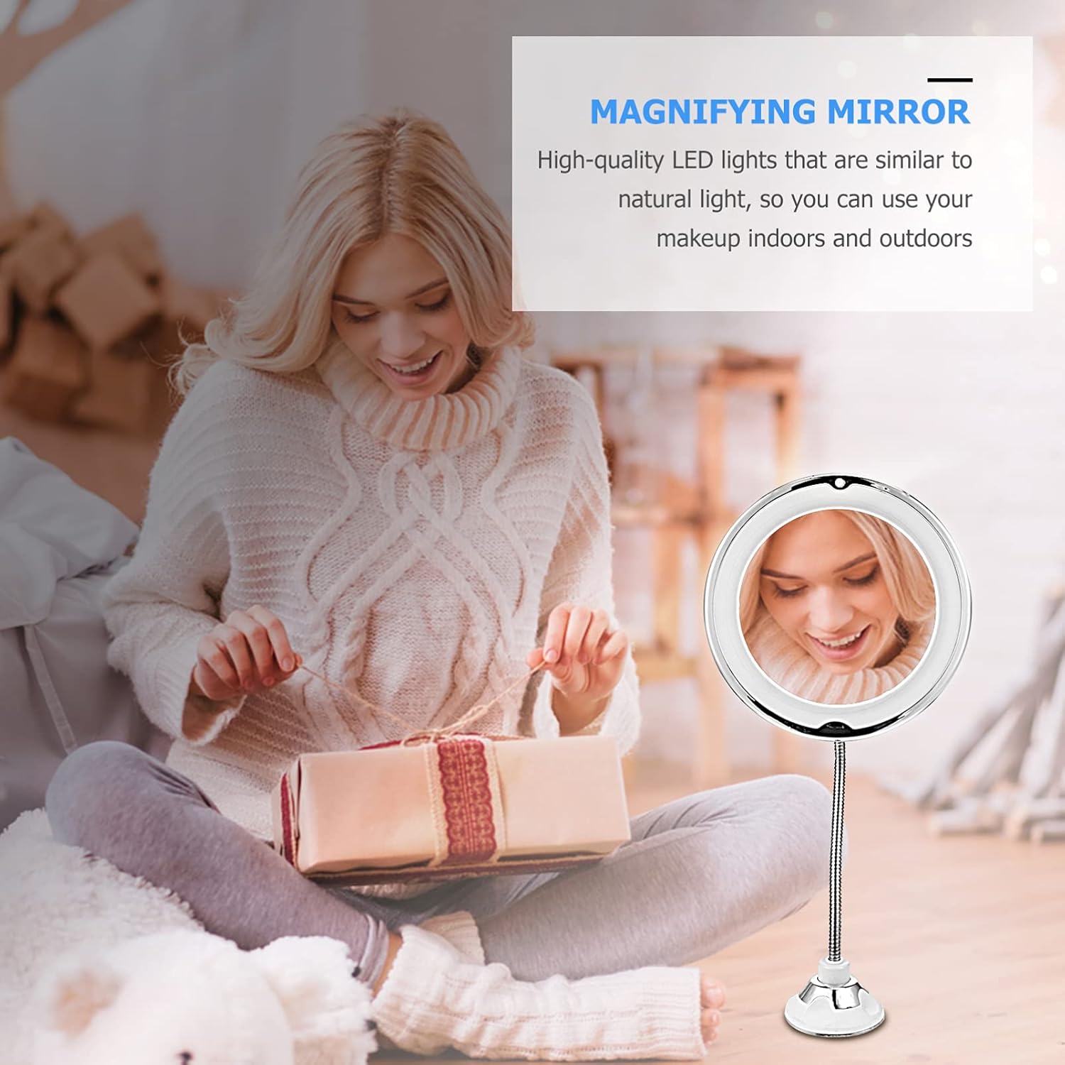 DOITOOL 10x Magnifying LED Vanity Mirror