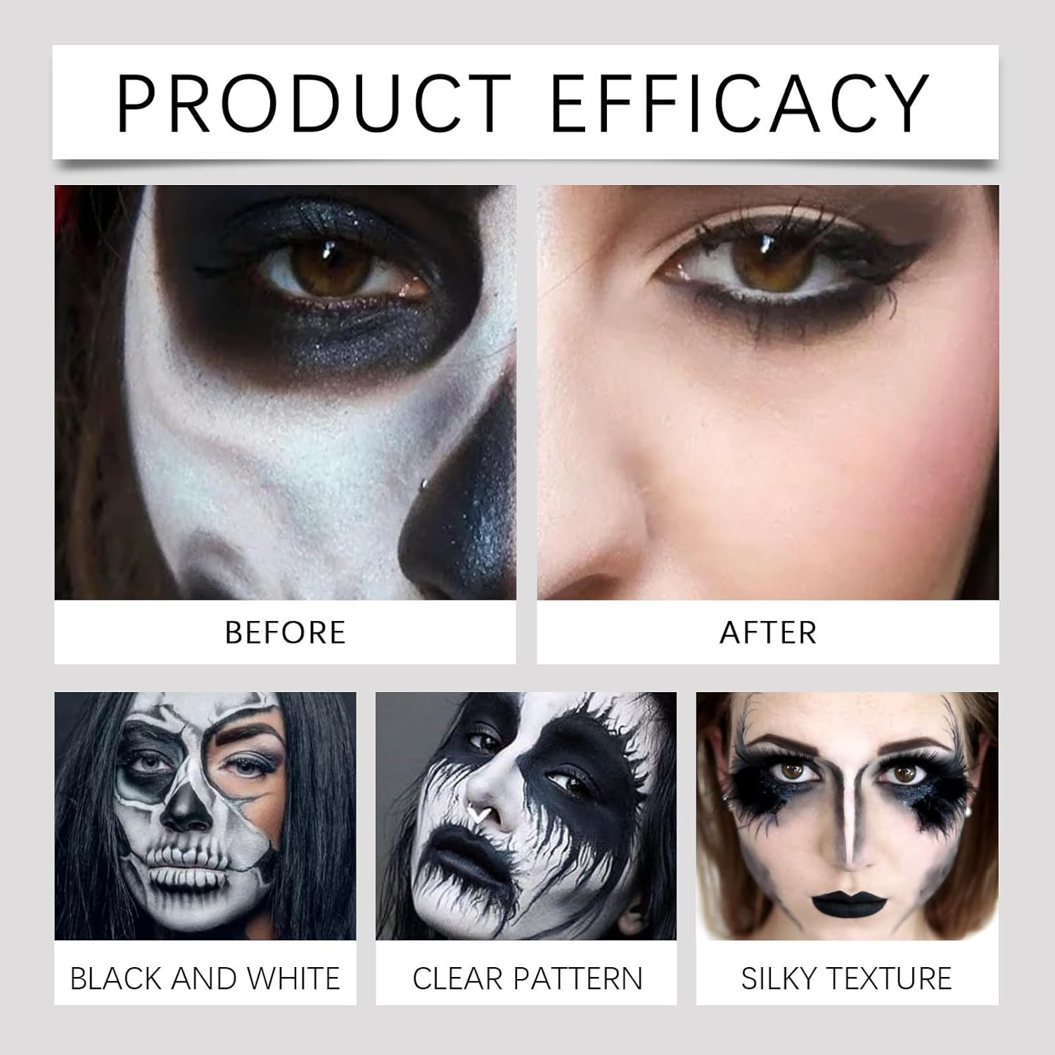Black and White Halloween Face and Body Paint Set