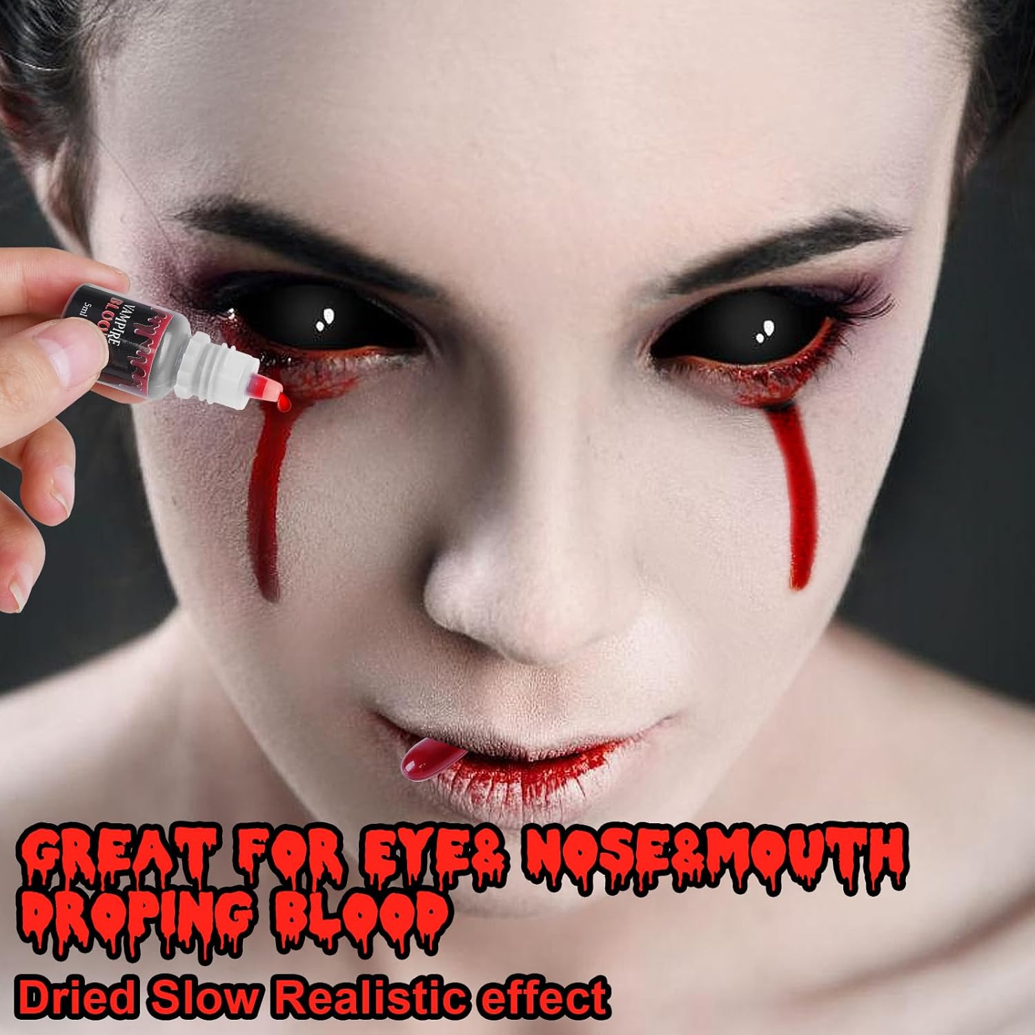 Js2U ZW Vampire Makeup Kit with Fake Teeth and Blood Effects