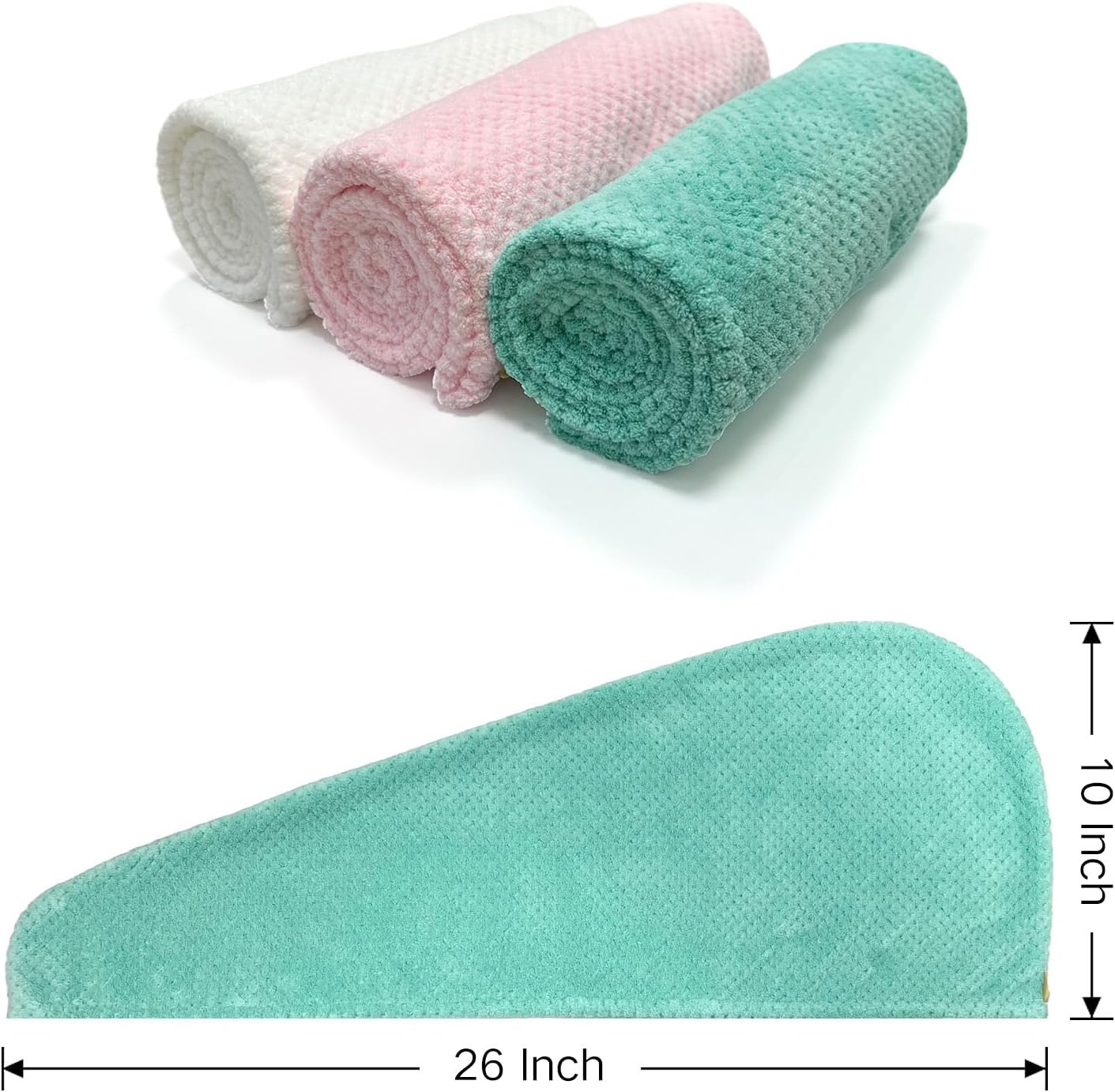 3 Pack Microfiber Hair Towel Wrap for Women