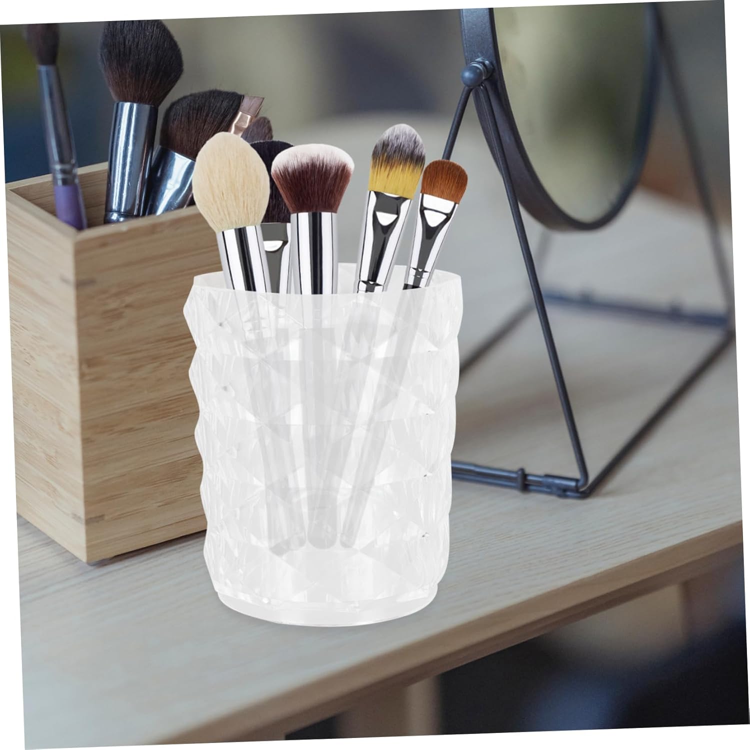 1pc Pattern Makeup Brush Organizer Storage Box for Cosmetics