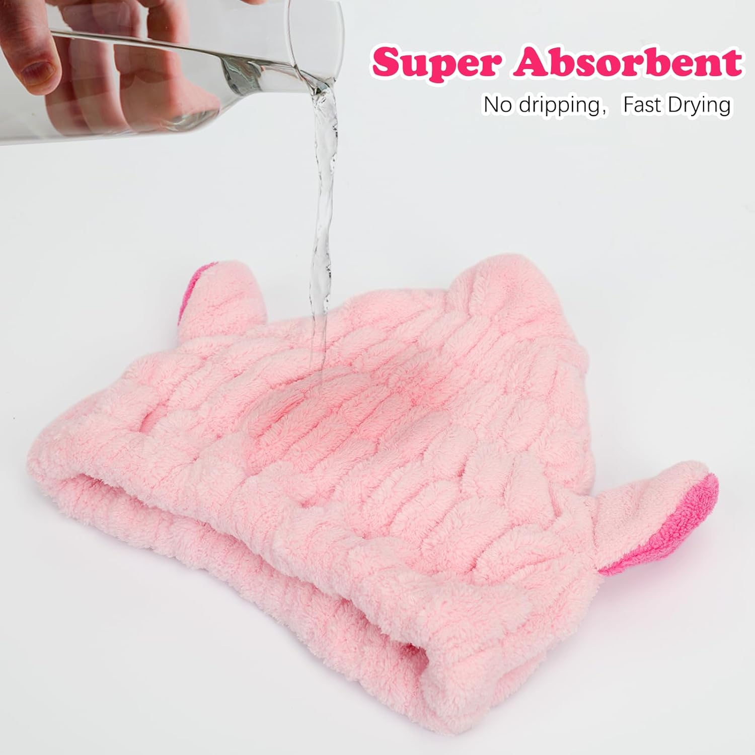 Unaone 2 PCS Microfiber Hair Drying Towel for Kids Girls