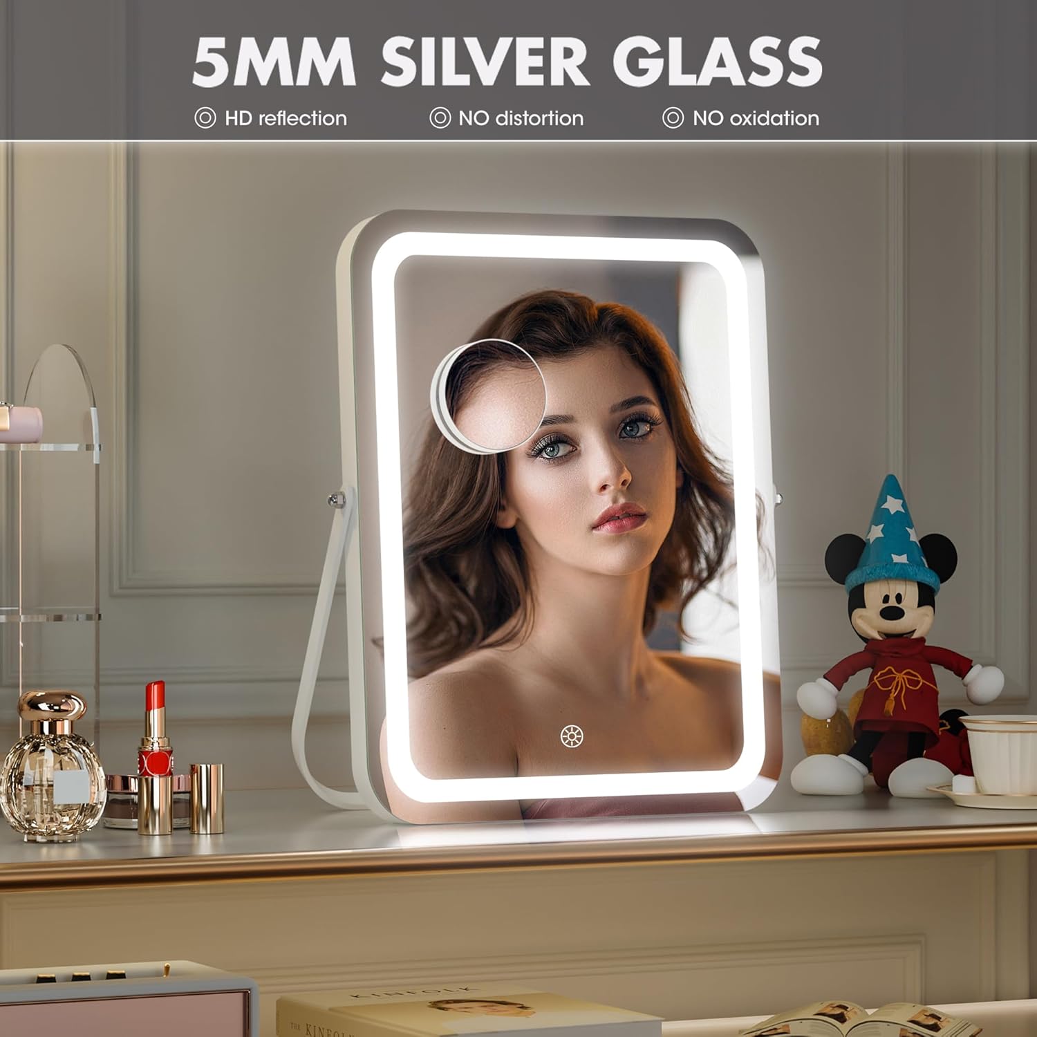 Hasipu Vanity Mirror with 3 Modes and 360 Rotation