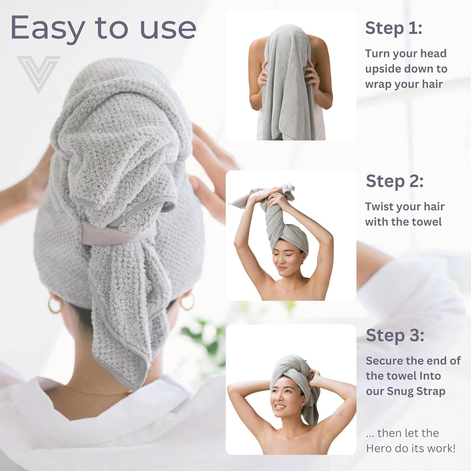 VOLO Hero Cloud Pink Hair Towel