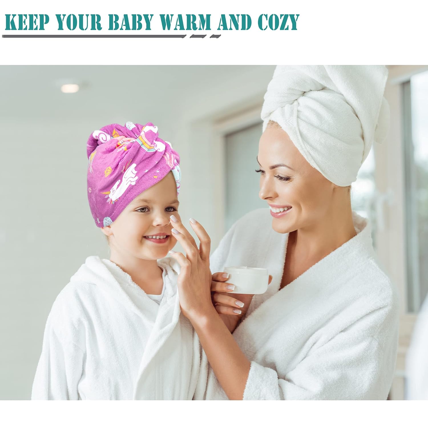 ELLEWIN Microfiber Hair Drying Towel 3 Pack for Kids Women