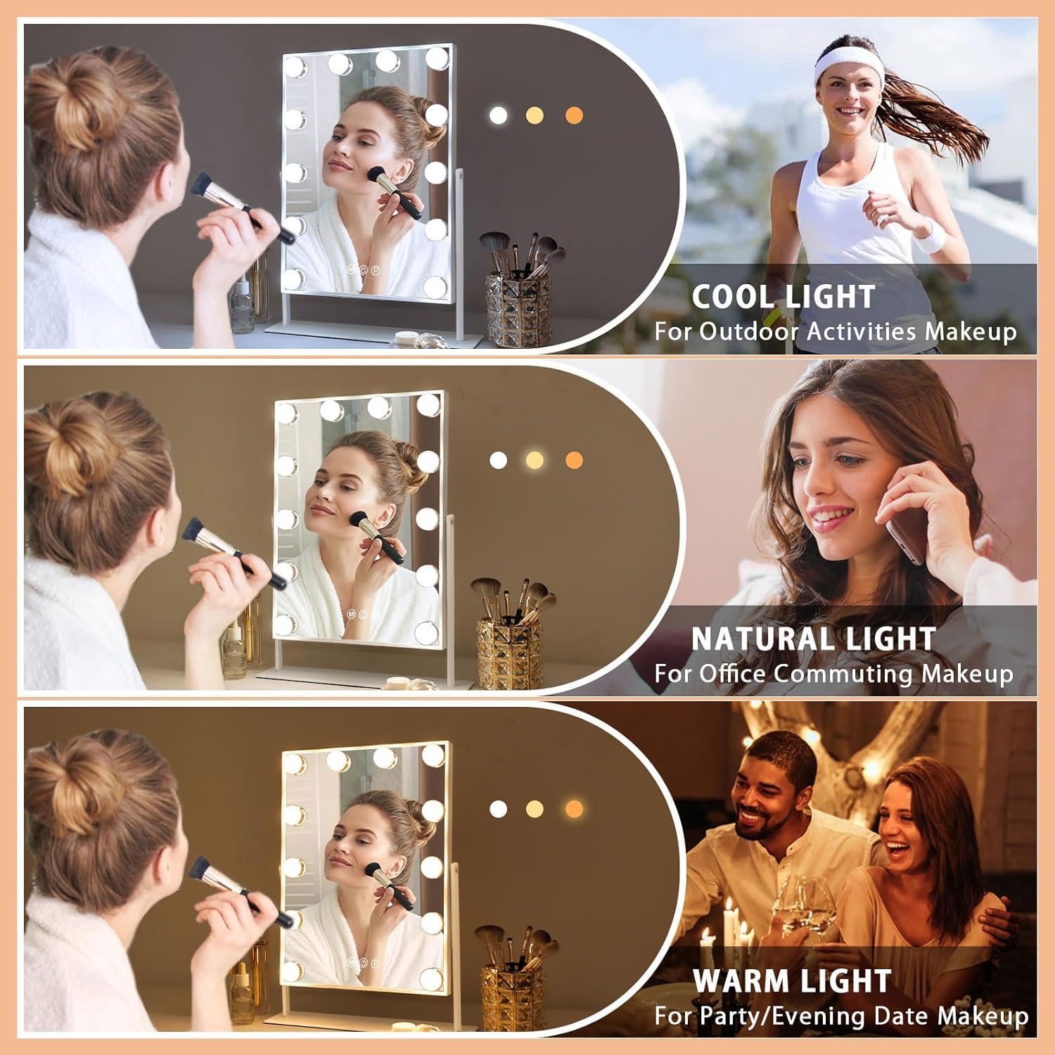 Fenair Vanity Mirror with 10X Magnification and Lights