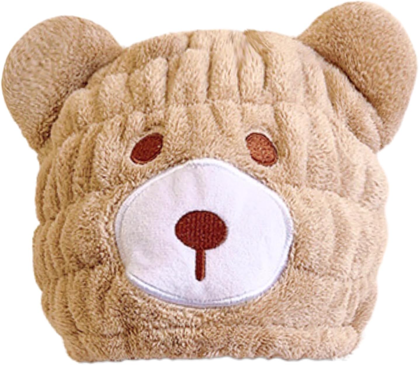 LCBD Microfiber Hair Towel Wrap for Kids - Brown Bear Design