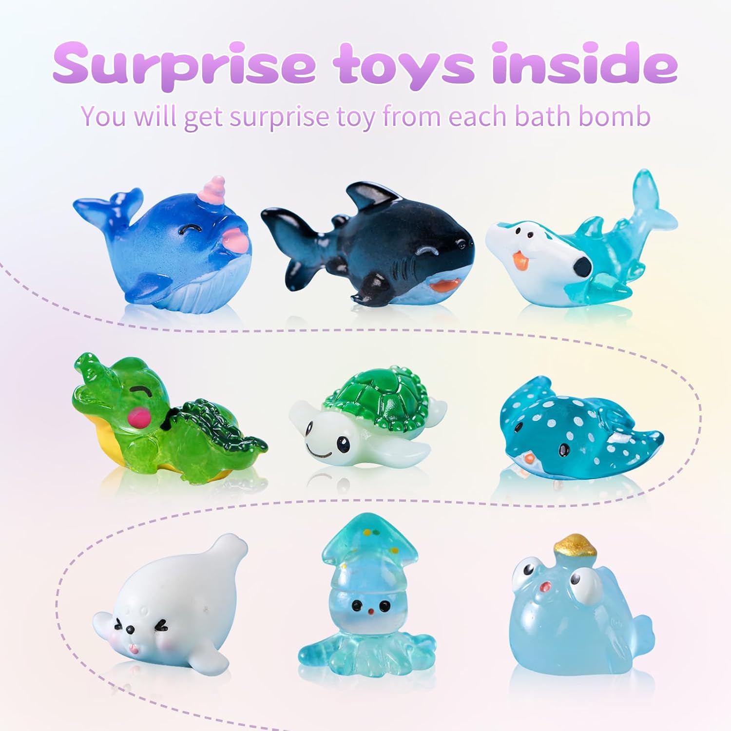 Gaayou Bath Bombs Gift Set - 9 Pack with Surprise Animal Toys