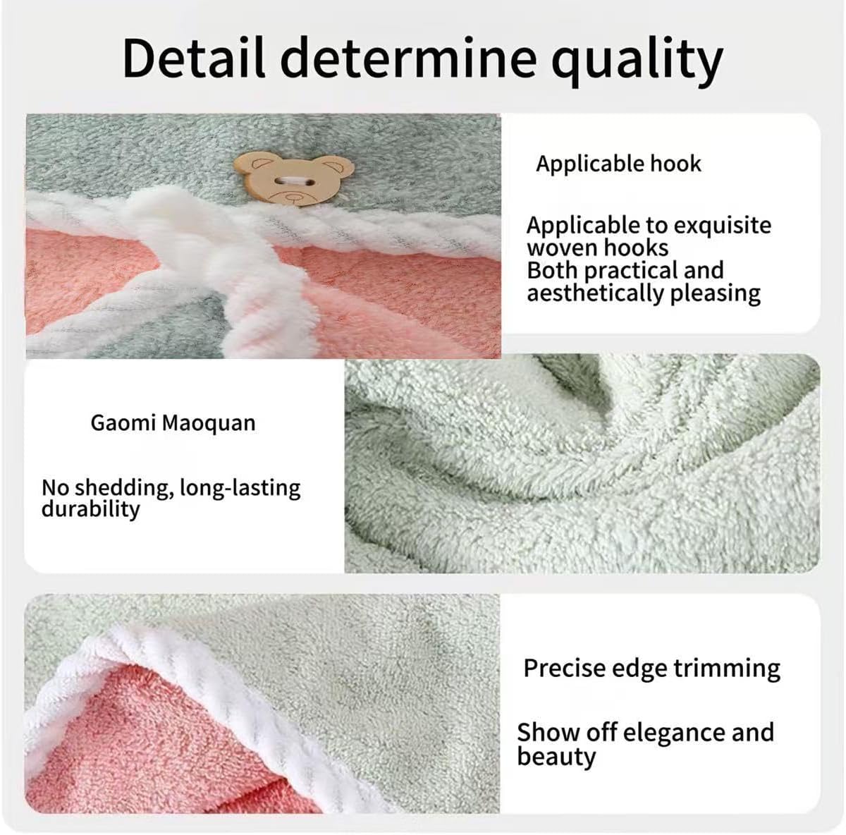XPZKAIYUE Microfiber Hair Towel Wrap for Women and Kids Pink Green