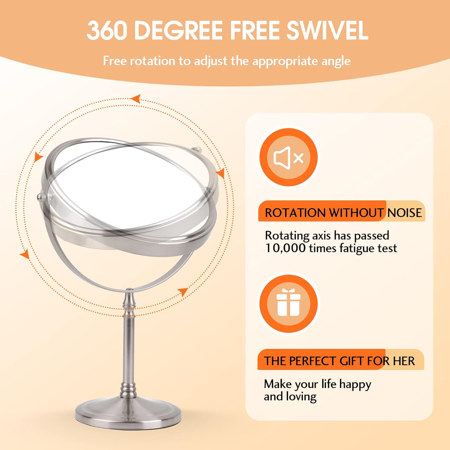 Ohotecy 8 Double-Sided Magnifying Mirror with 1X10X Magnification