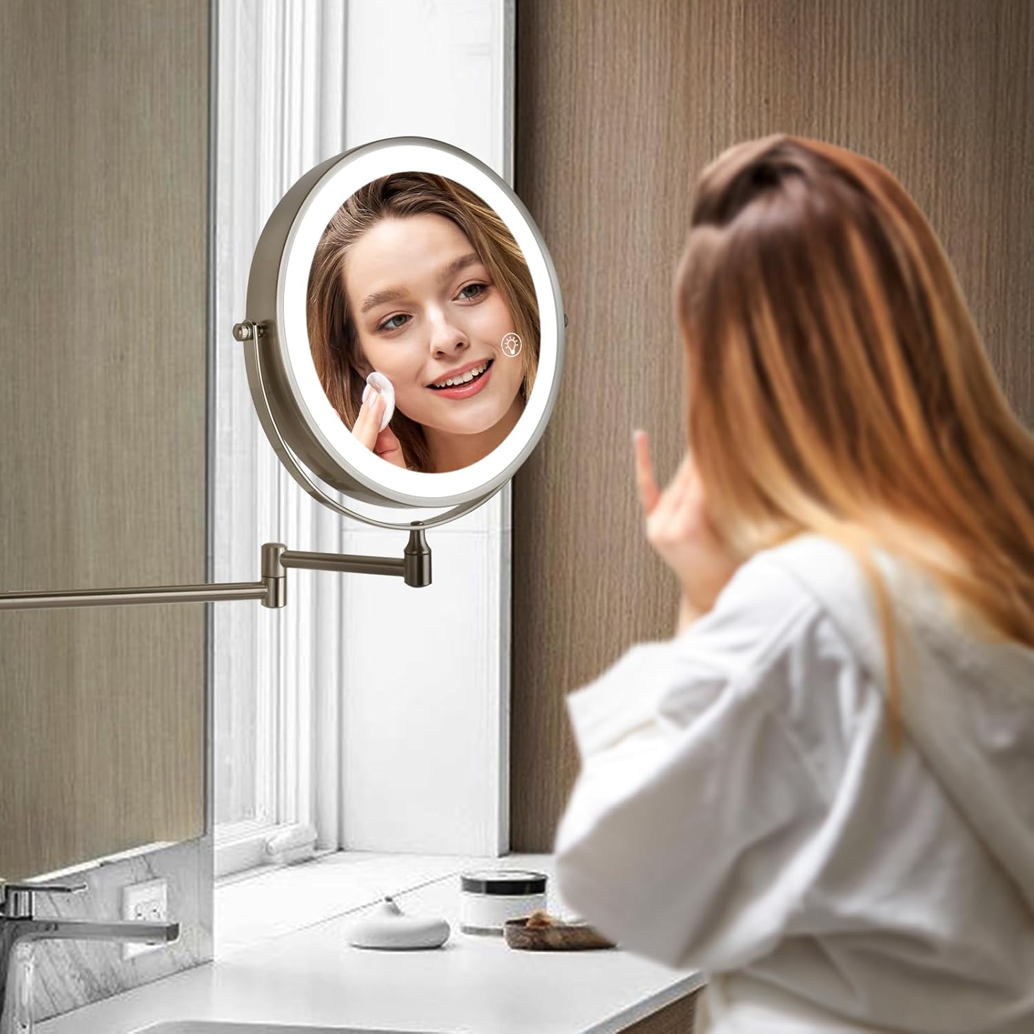 VORREMIRR Rechargeable Lighted Makeup Mirror Wall Mount