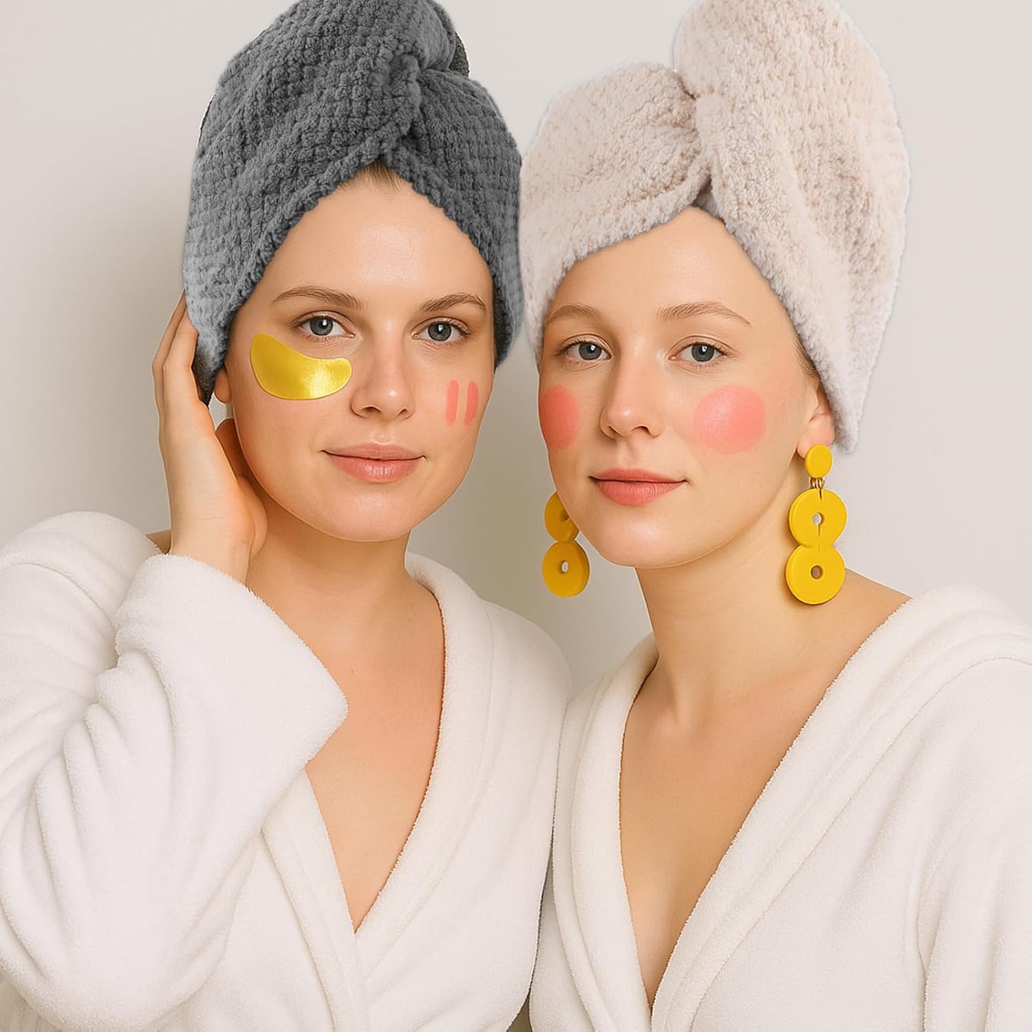 Yuomeaz 2 Pack Microfiber Hair Towel Wrap