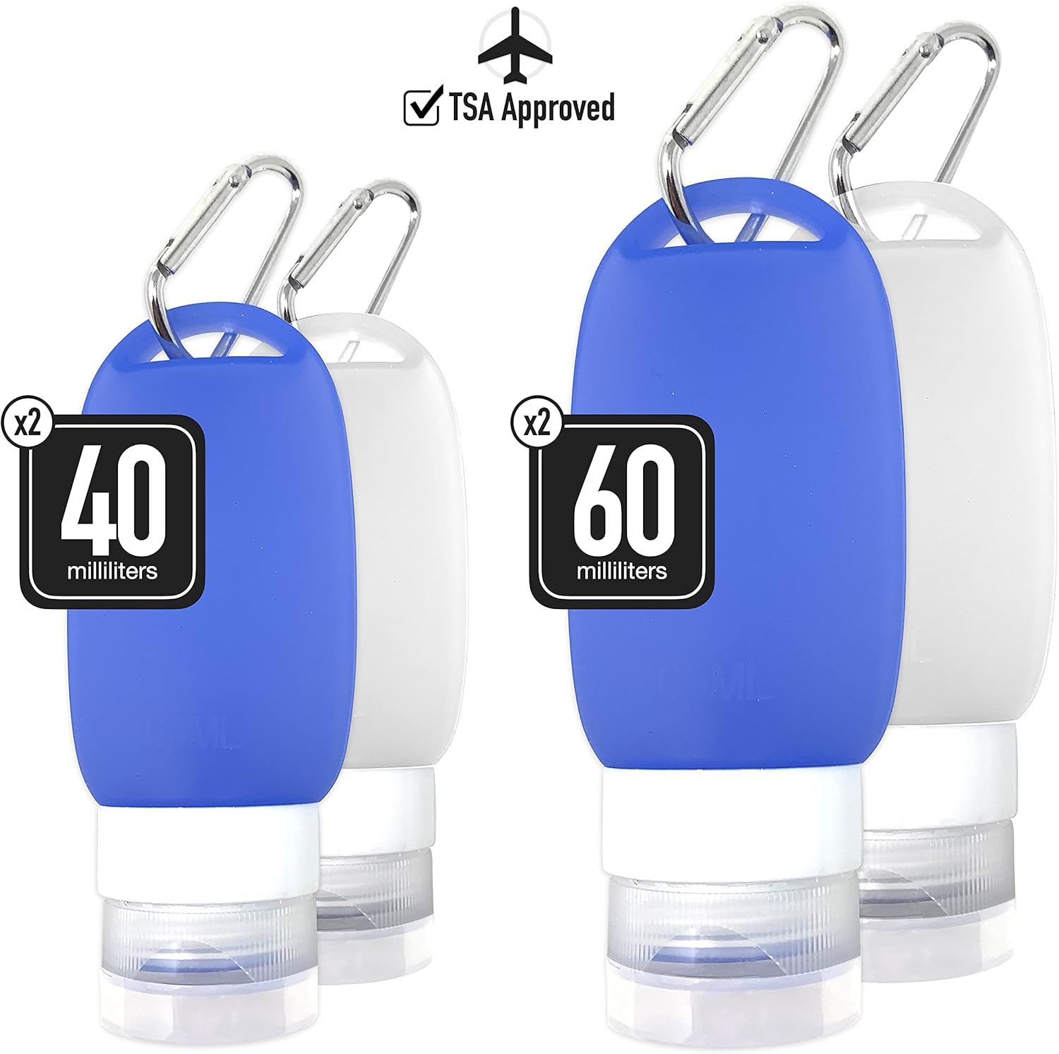 Cruise On Silicone Travel Bottle Set TSA Approved Leak-Proof Refillable