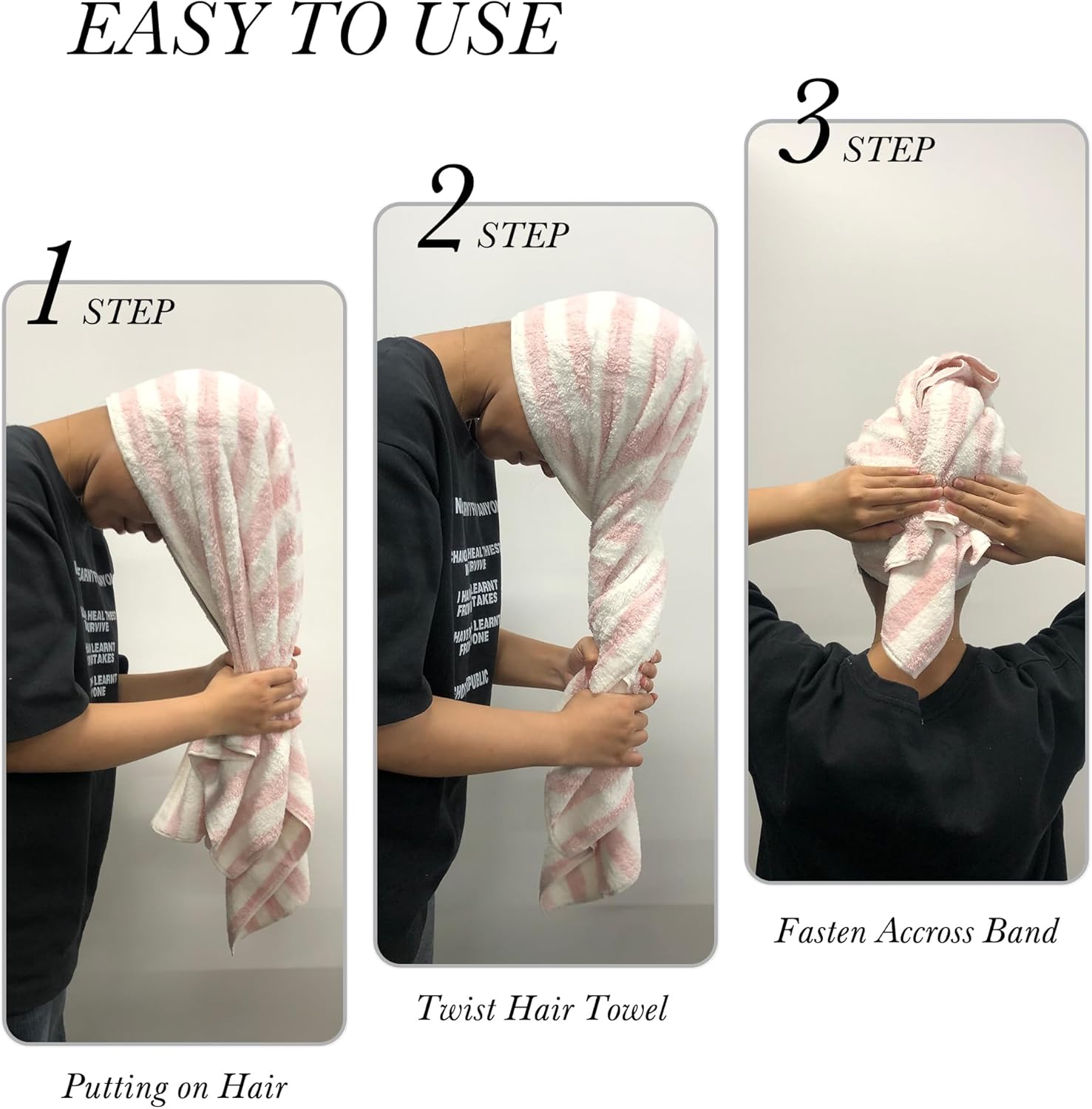 Chloven Soft Microfiber Hair Towel Wrap - 2 Pack Quick Drying
