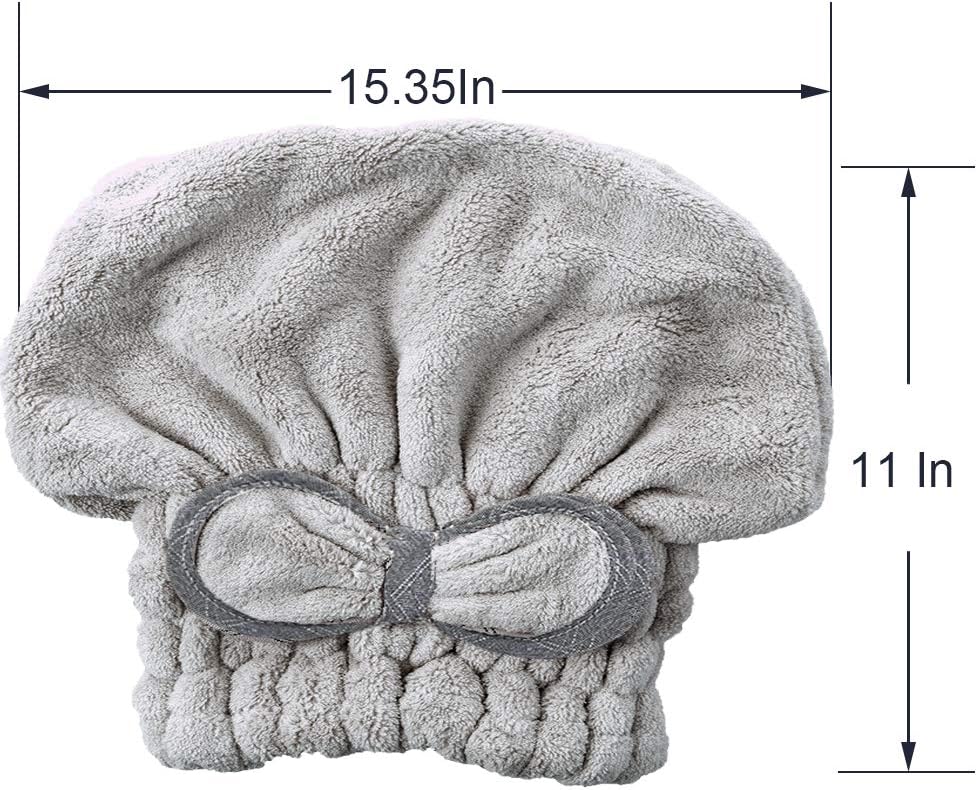 Jseng New Upgrade Microfiber Hair Drying Towel Cap Extra Soft Ultra Absorbent