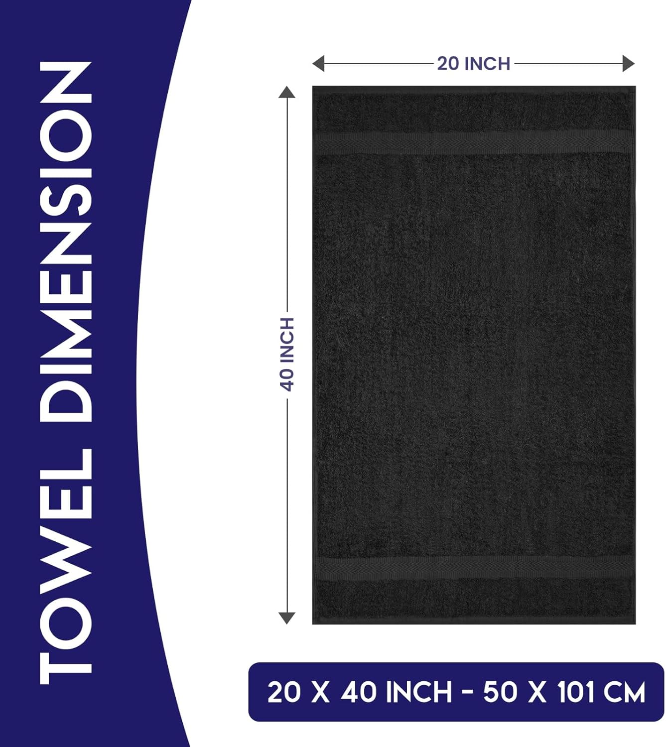 Linteum Textile Supply Hair Drying Towels 20x40 Inches Pack of 6