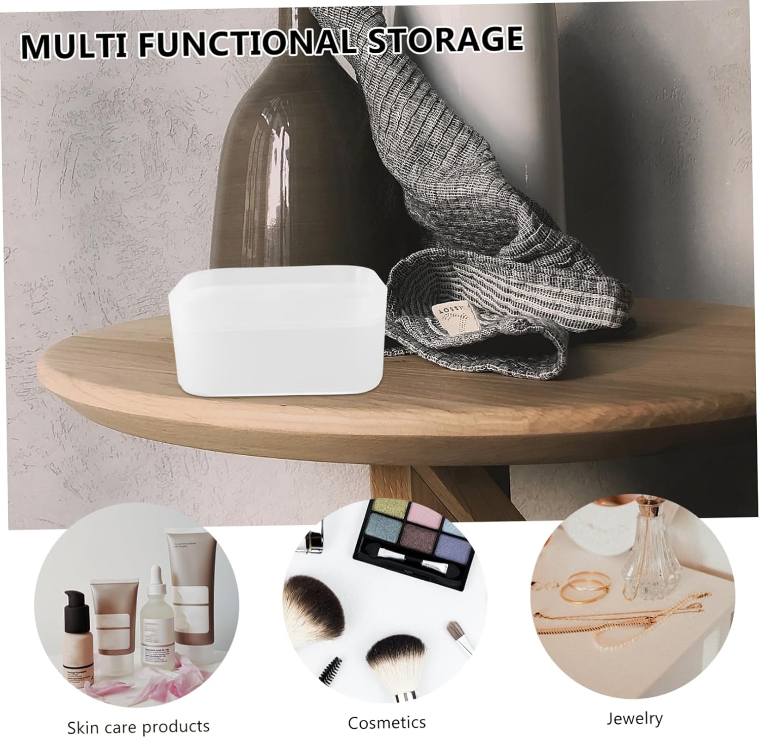 LIFKOME Cosmetic Organizer Storage Box for Makeup and Jewelry