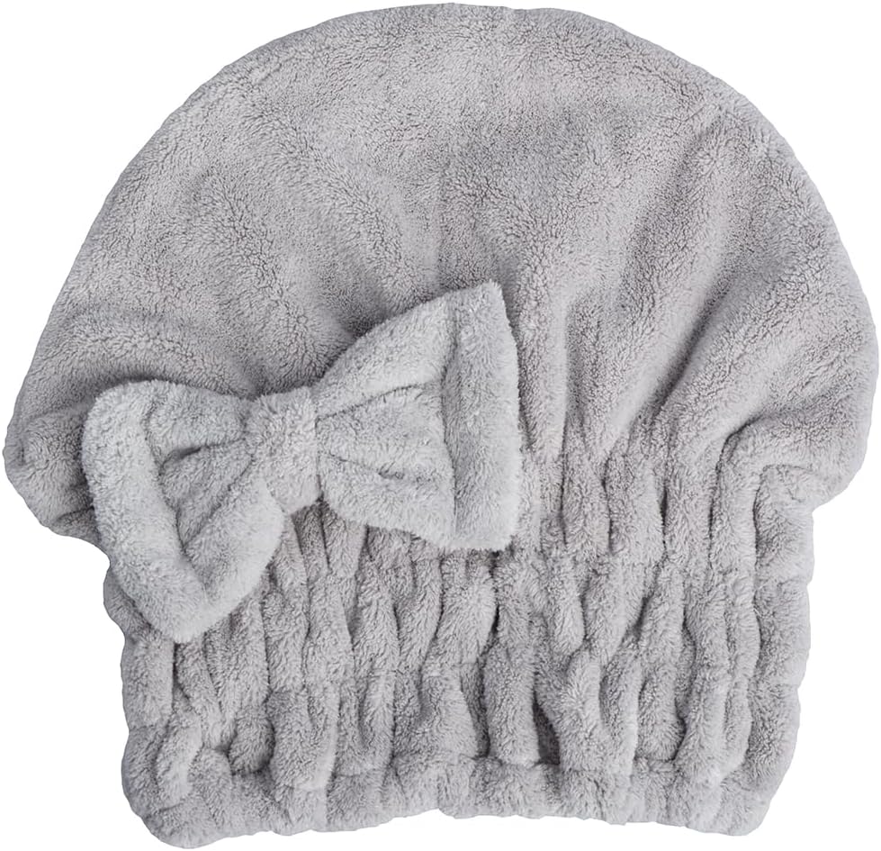 HOPESHINE Microfiber Hair Towel Cap - Quick Dry Super Absorbent Anti Frizz