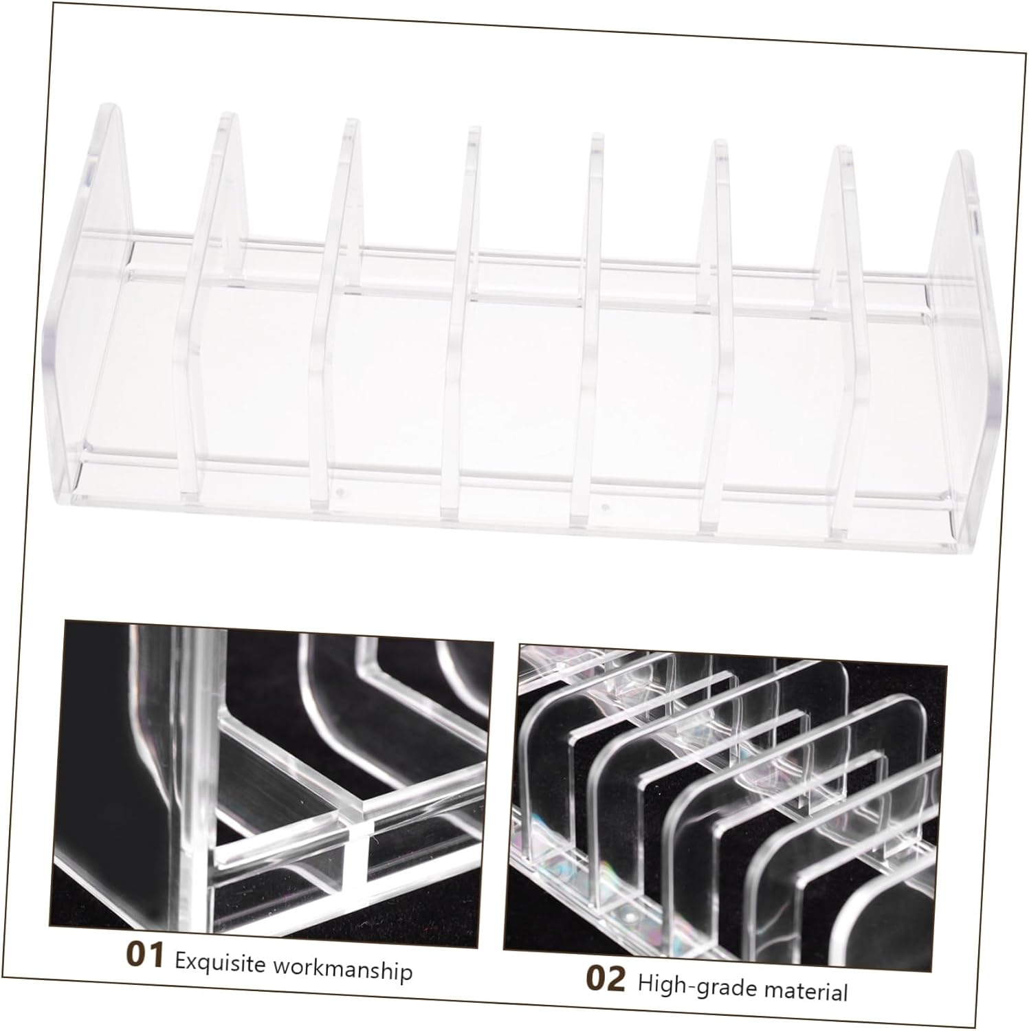ELAYARD Makeup Holder Transparent Divided Organizer for Eyeshadow and Blusher Storage