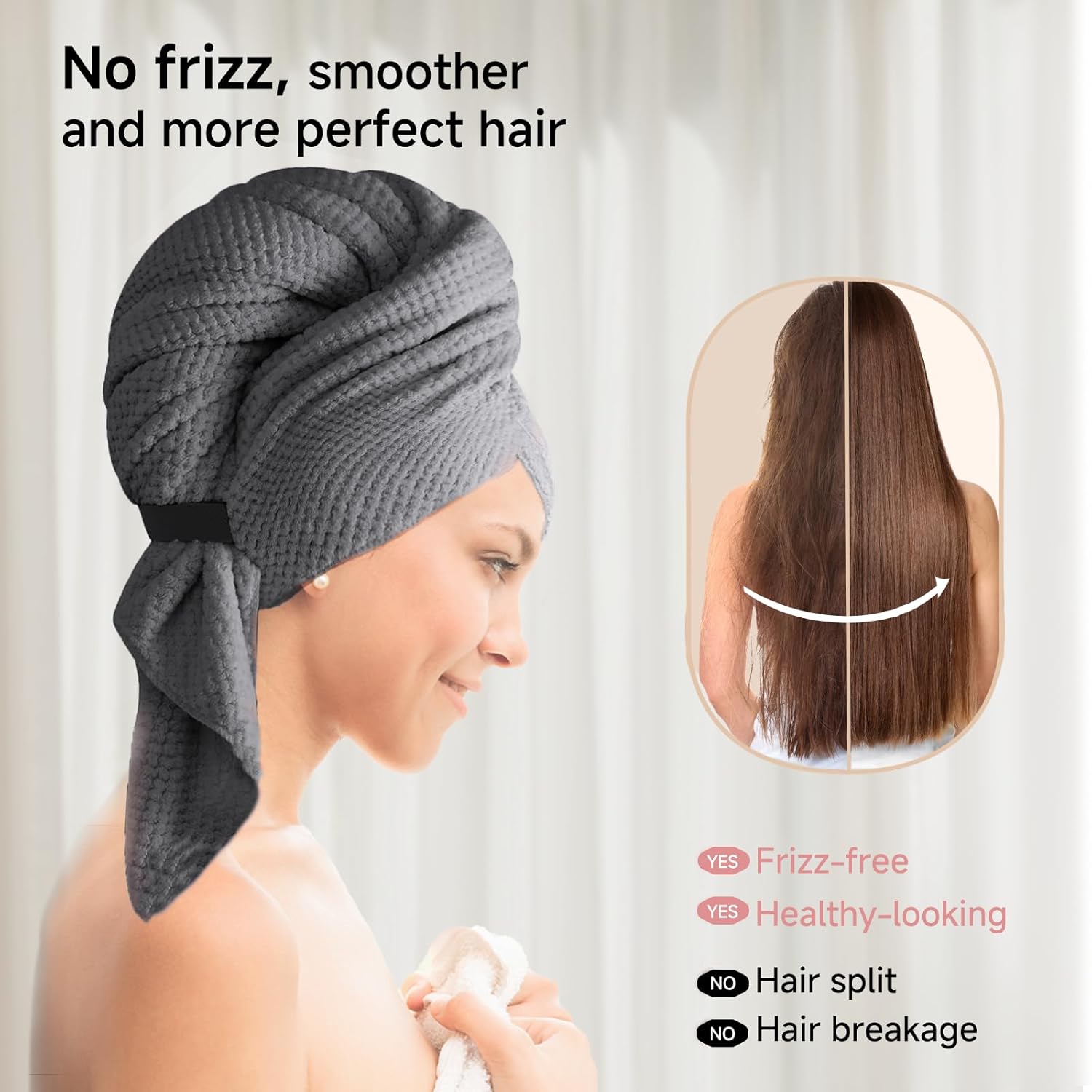 Netcken Extra Large Microfiber Hair Towel for Women